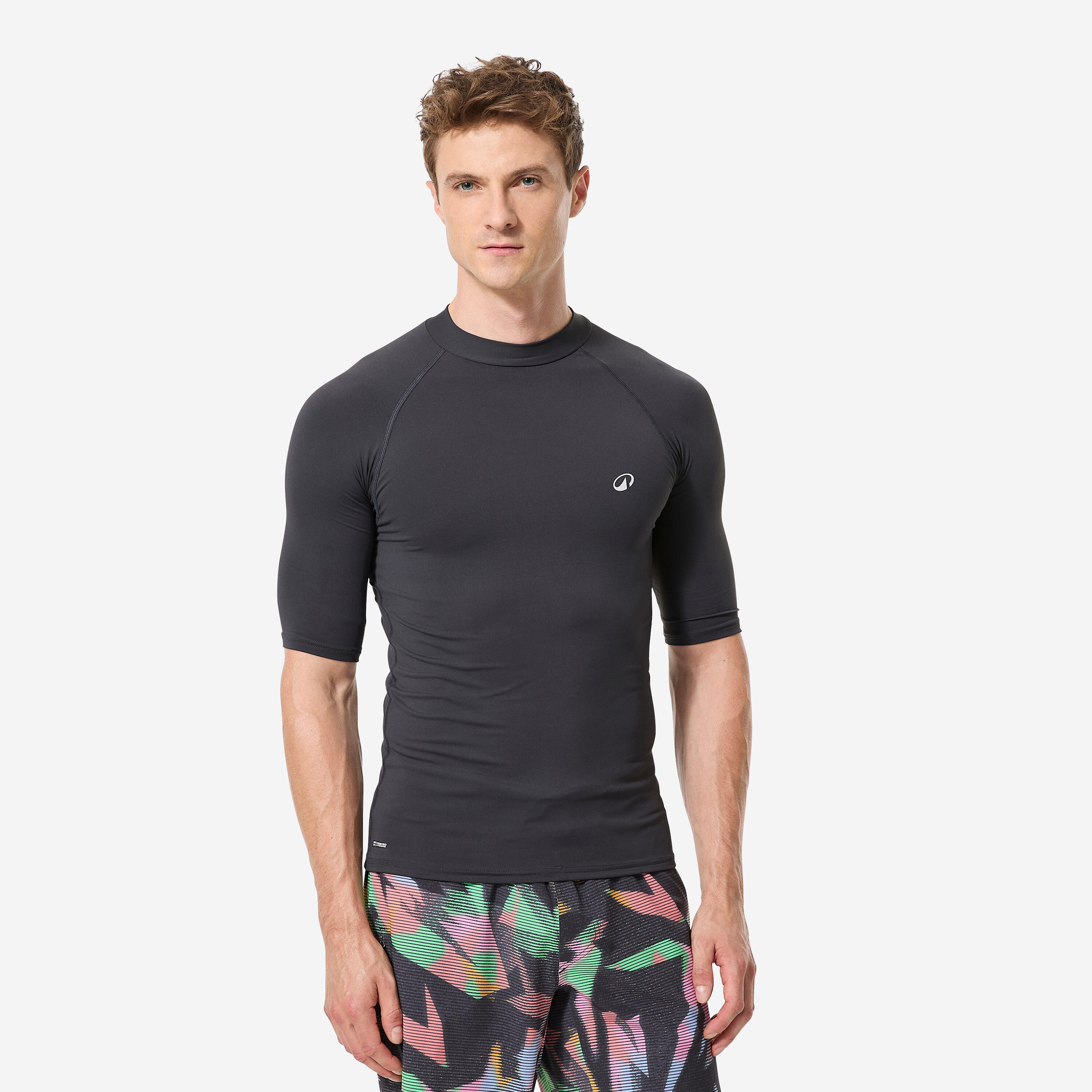 Surf-Shirt Herren kurzarm Fleece 900 schwarz