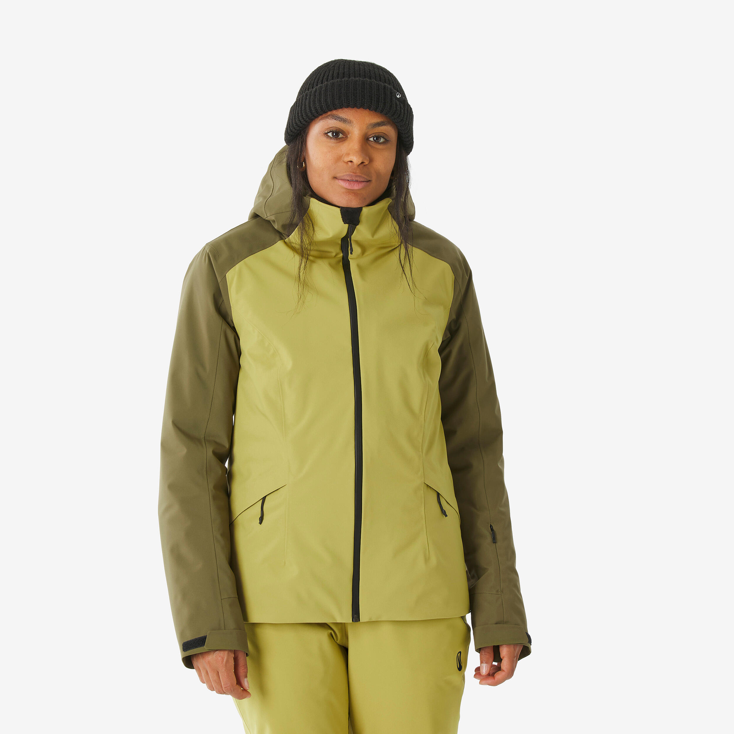Skijacke Damen warm und wasserdicht - 500 khaki