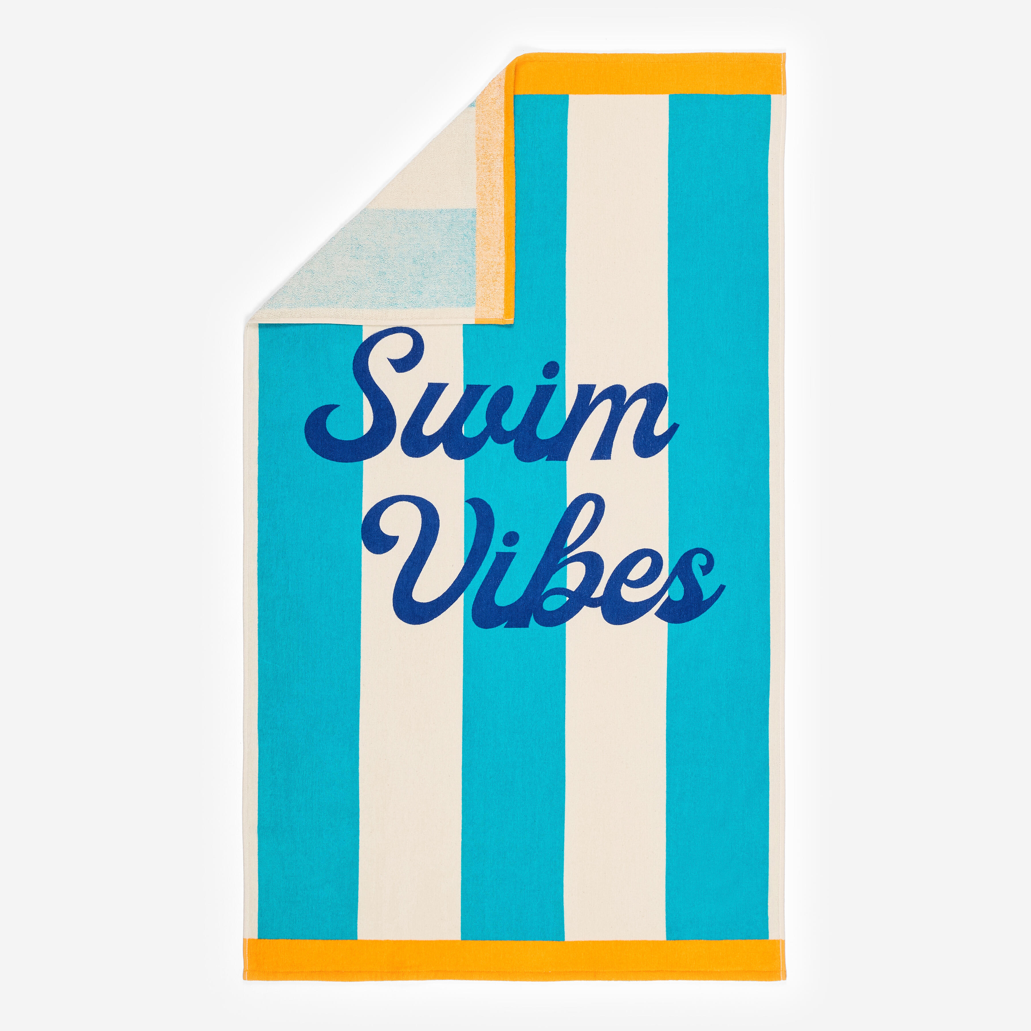 Handtuch Strand L 145 × 85 cm - bedruckt Swim türkis