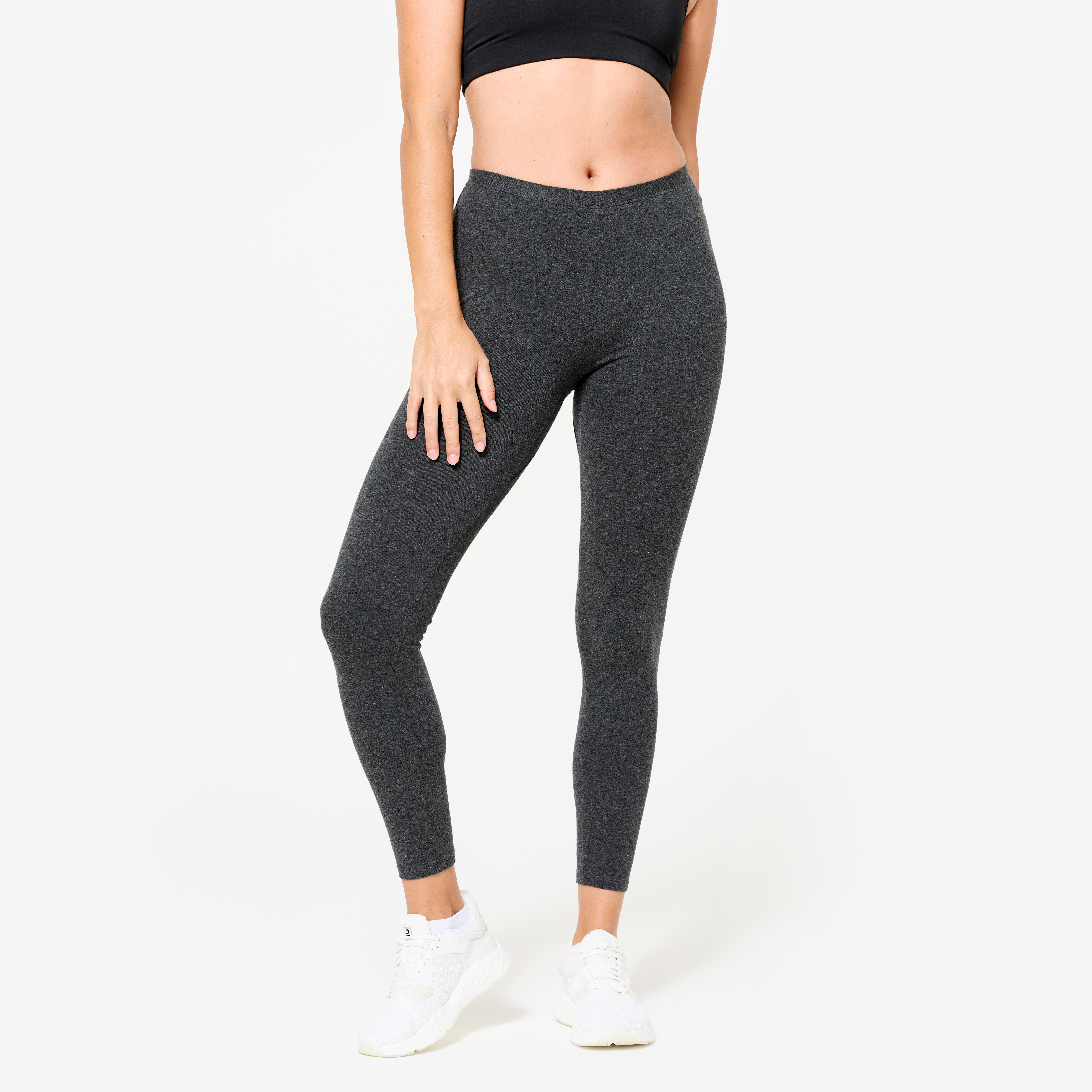 Leggings Damen Baumwolle - grau meliert