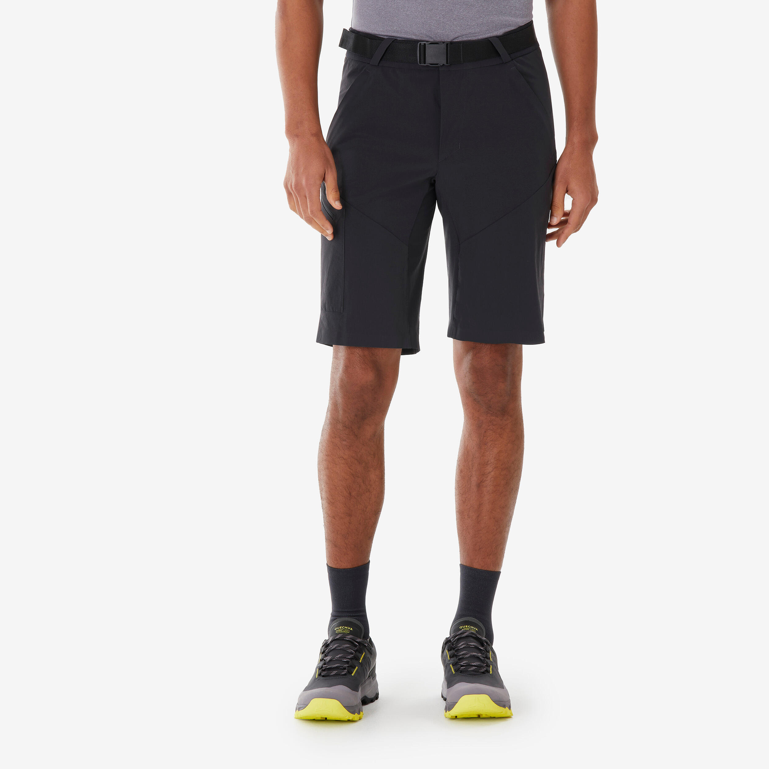 Wandershorts Herren lang Wandern - MH500 schwarz