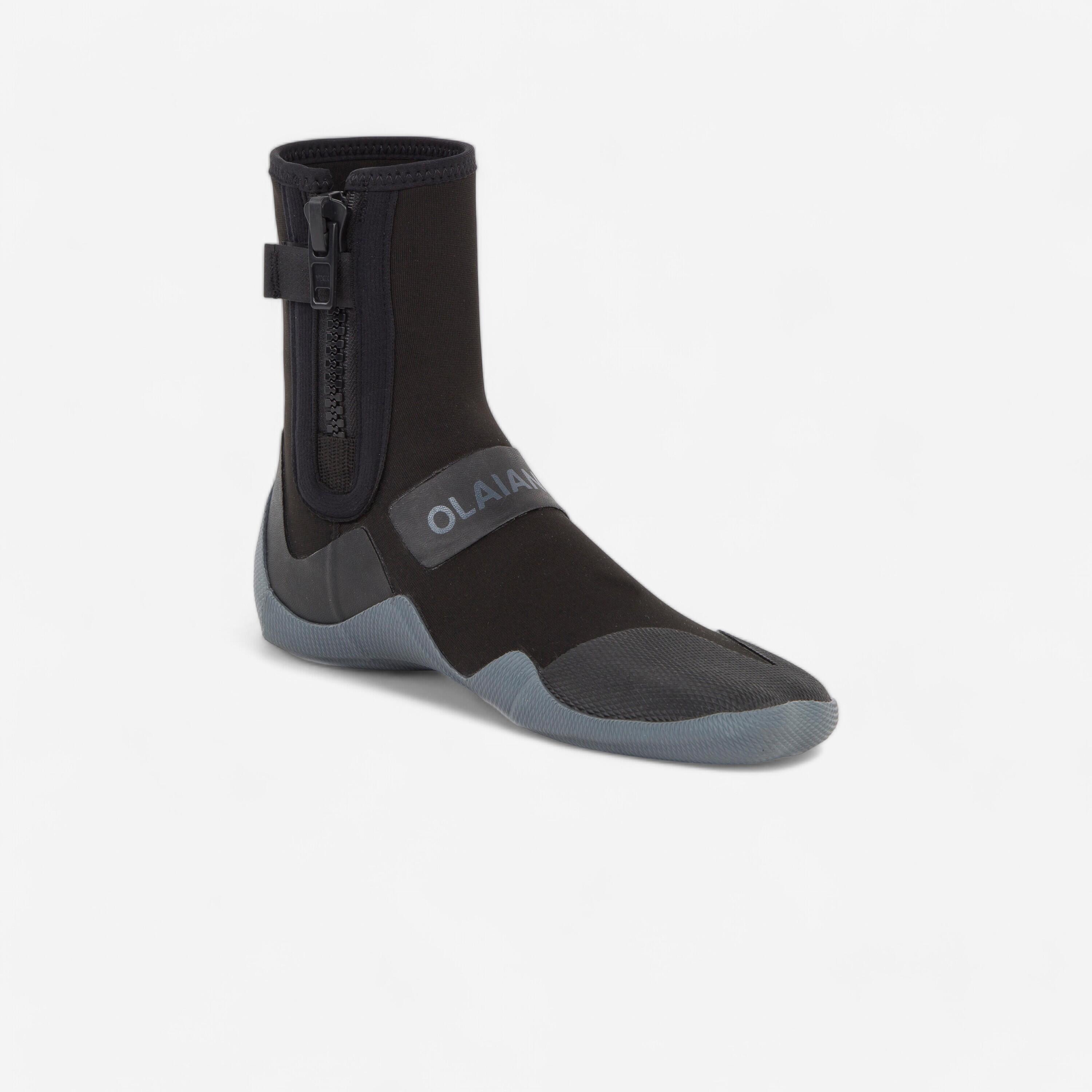 Neoprenschuhe Surfen Zip 500 3mm schwarz/grau