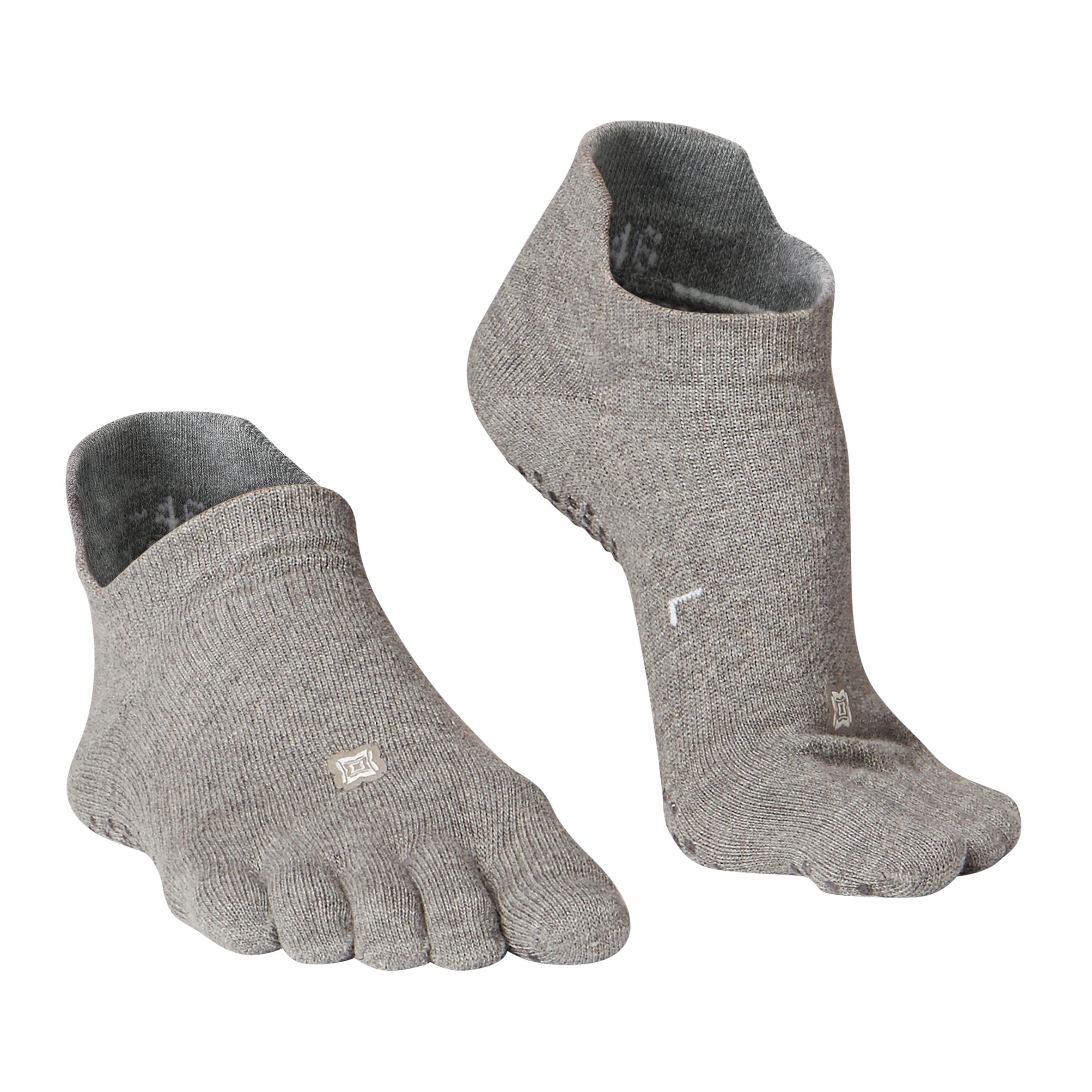 Zehensocken Yoga rutschfest - graumeliert