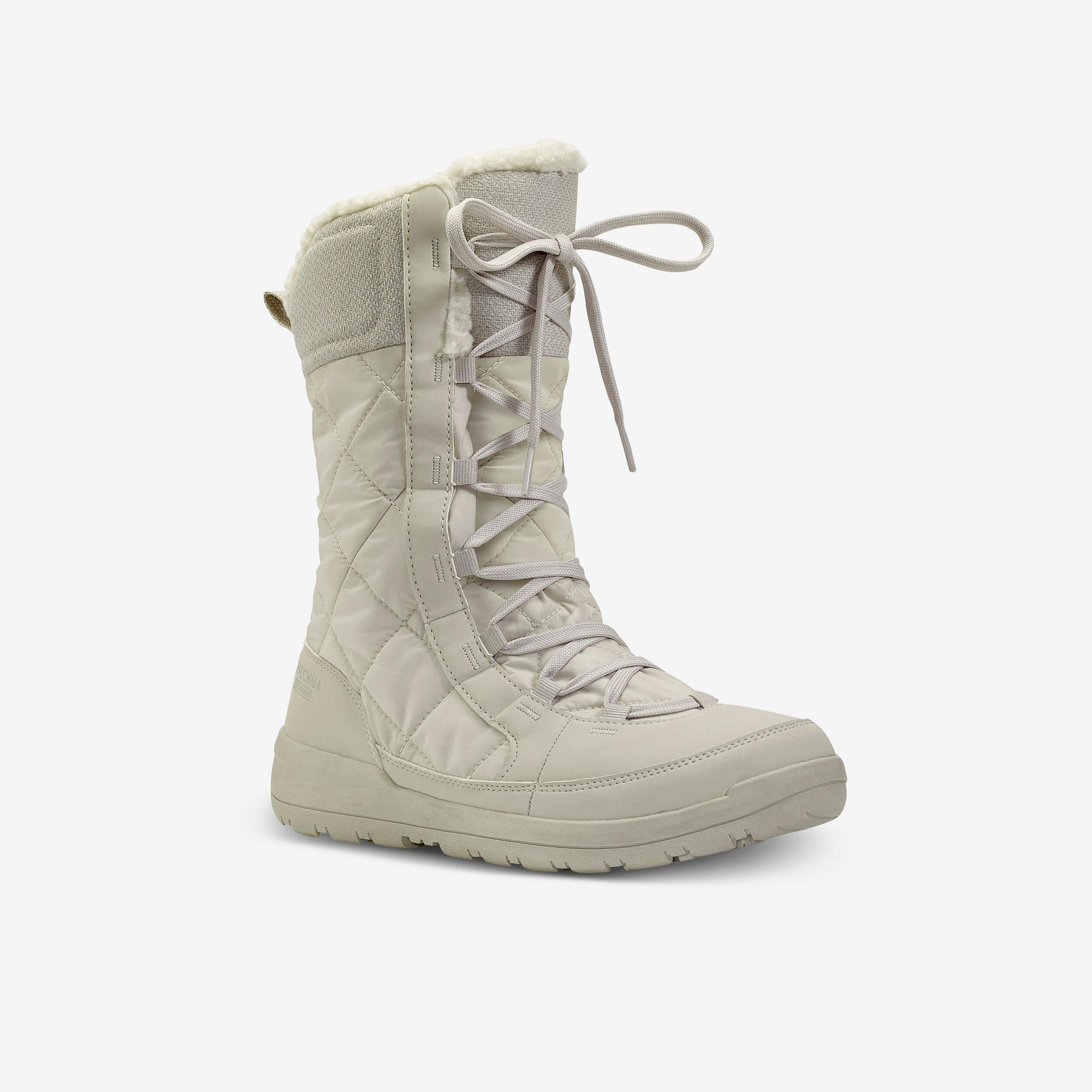 Winterstiefel Damen hoch warm wasserdicht Winterwandern - NH500 beige
