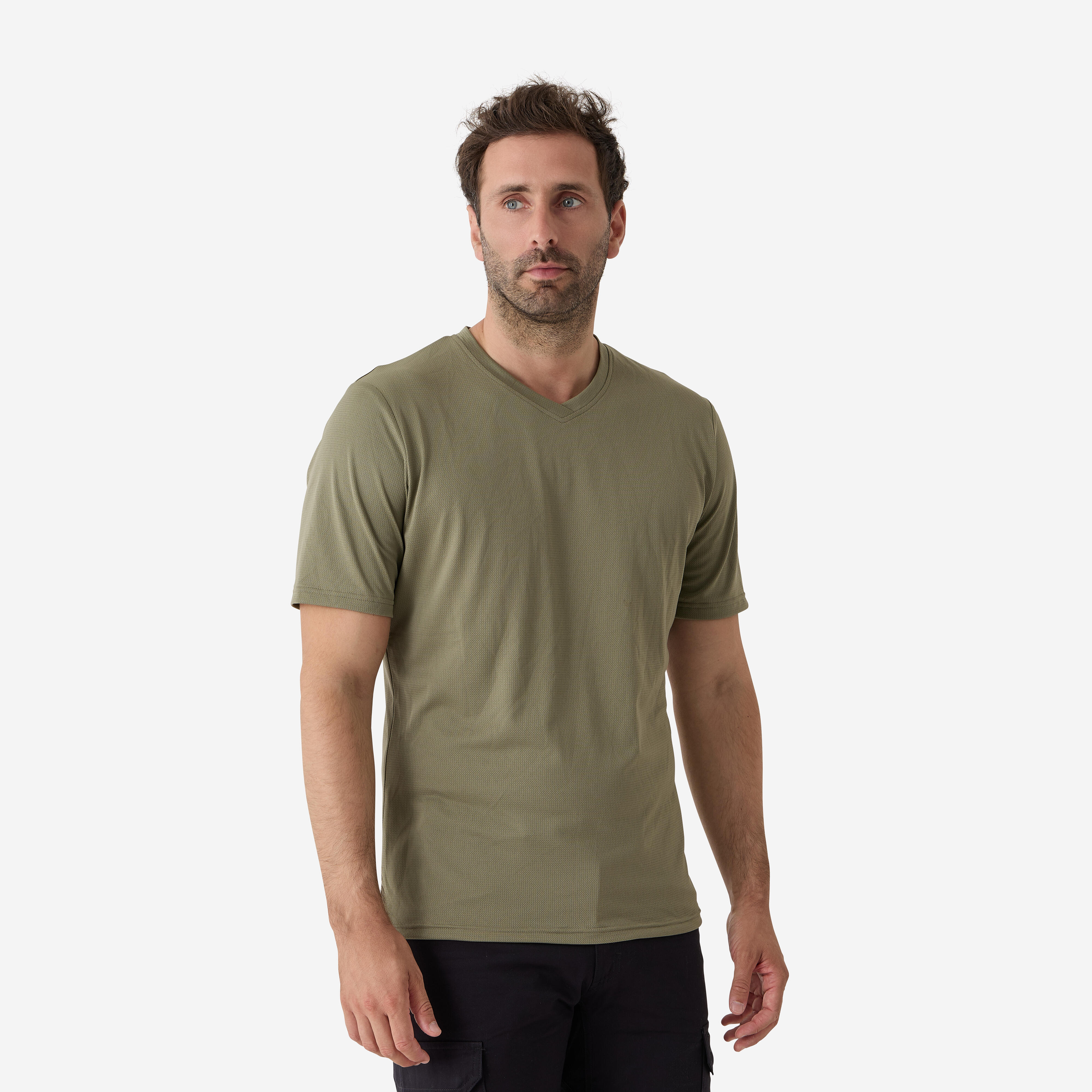 Jagd-T-Shirt 100 Herren atmungsaktiv grün
