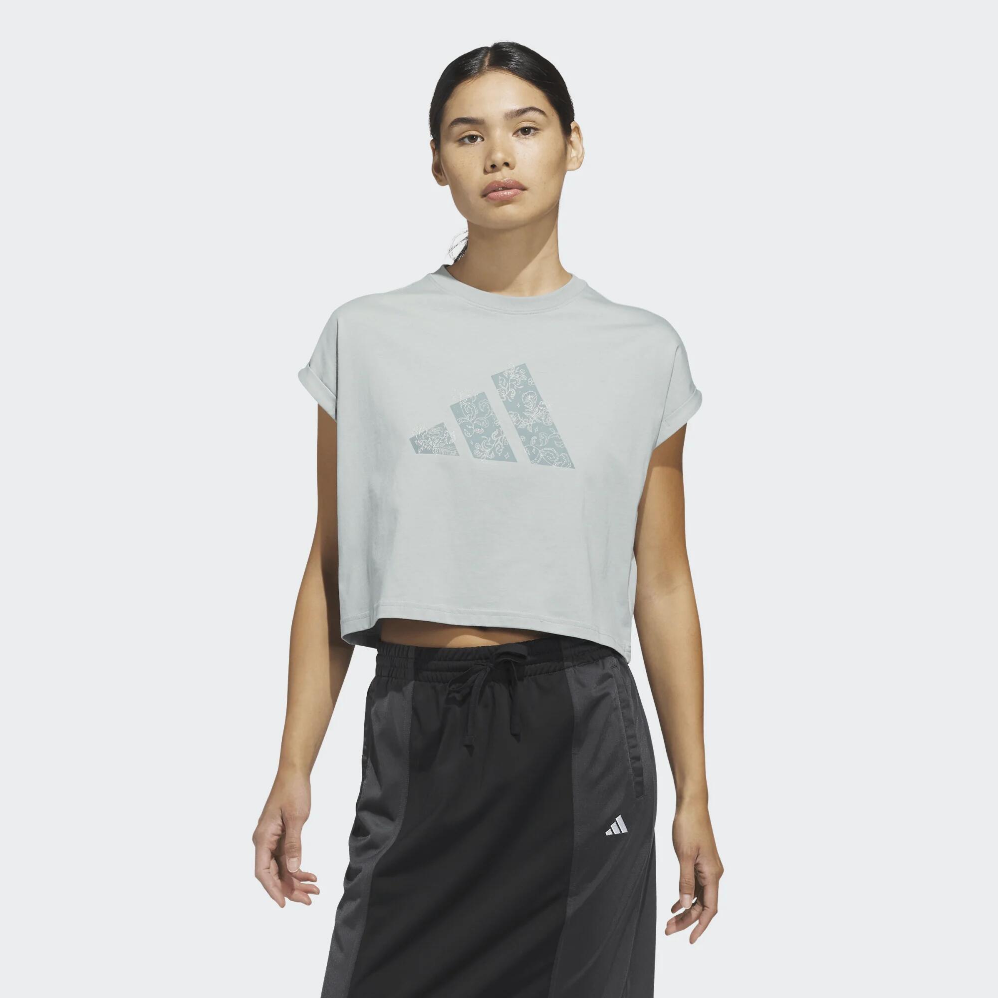 ADIDAS T-Shirt Crop Top Damen - schwarz