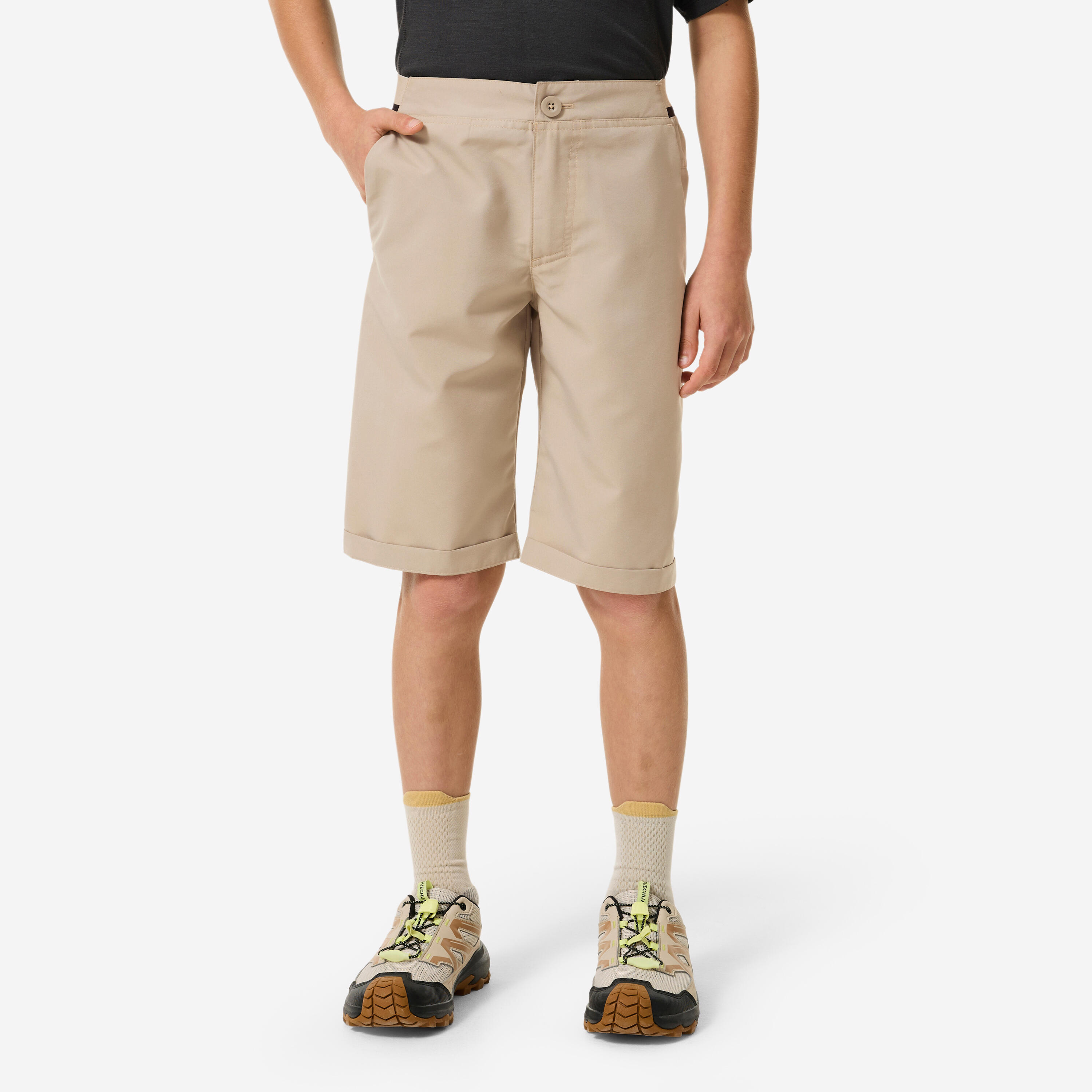Wandershorts Kinder wasserdicht Wandern - MH100 beige