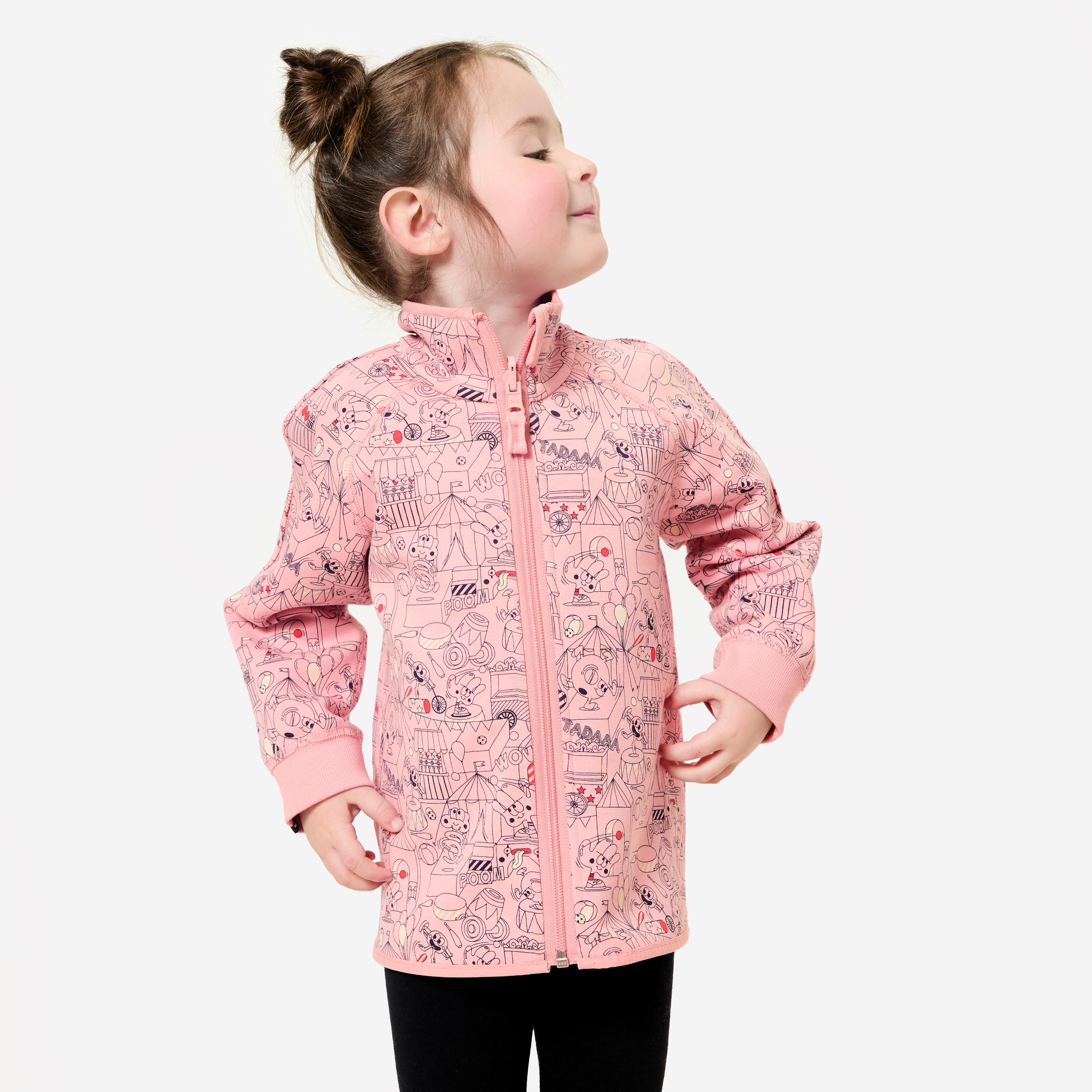 Trainingsjacke Kleinkinder wendbar - rosa bedruckt