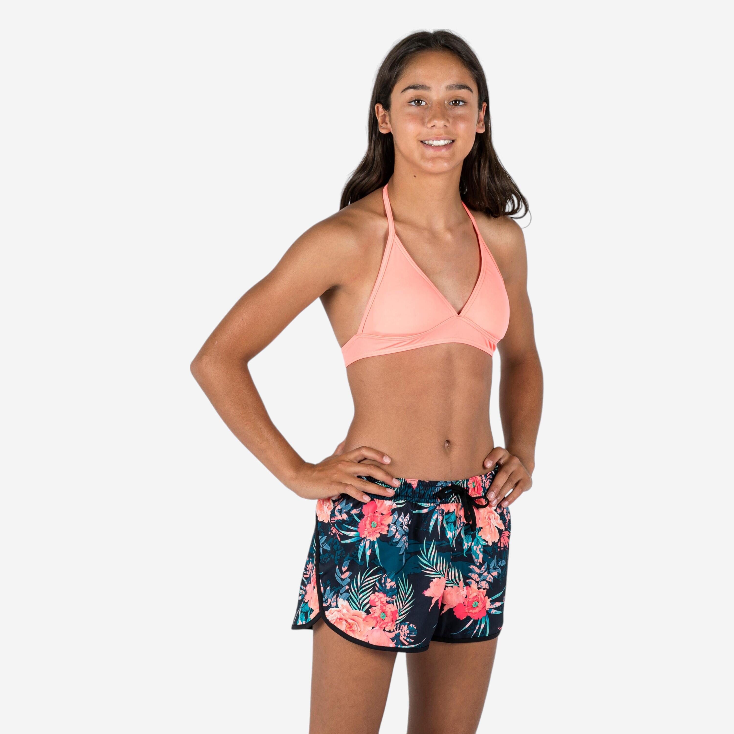 Boardshorts Surfen Mädchen Shiso schwarz