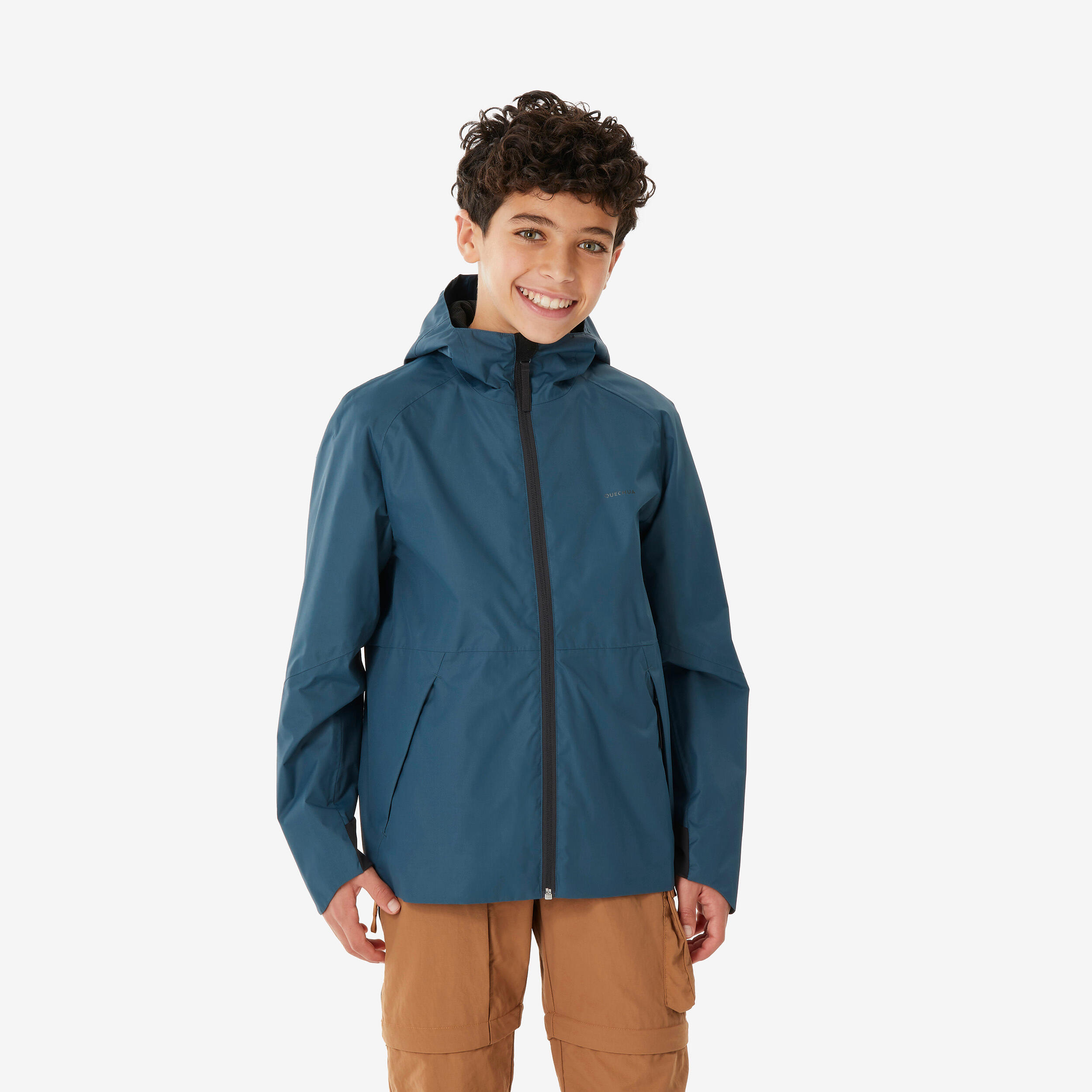 Wanderjacke Kinder Gr. 122–170 wasserdicht - MH500 Tween blau