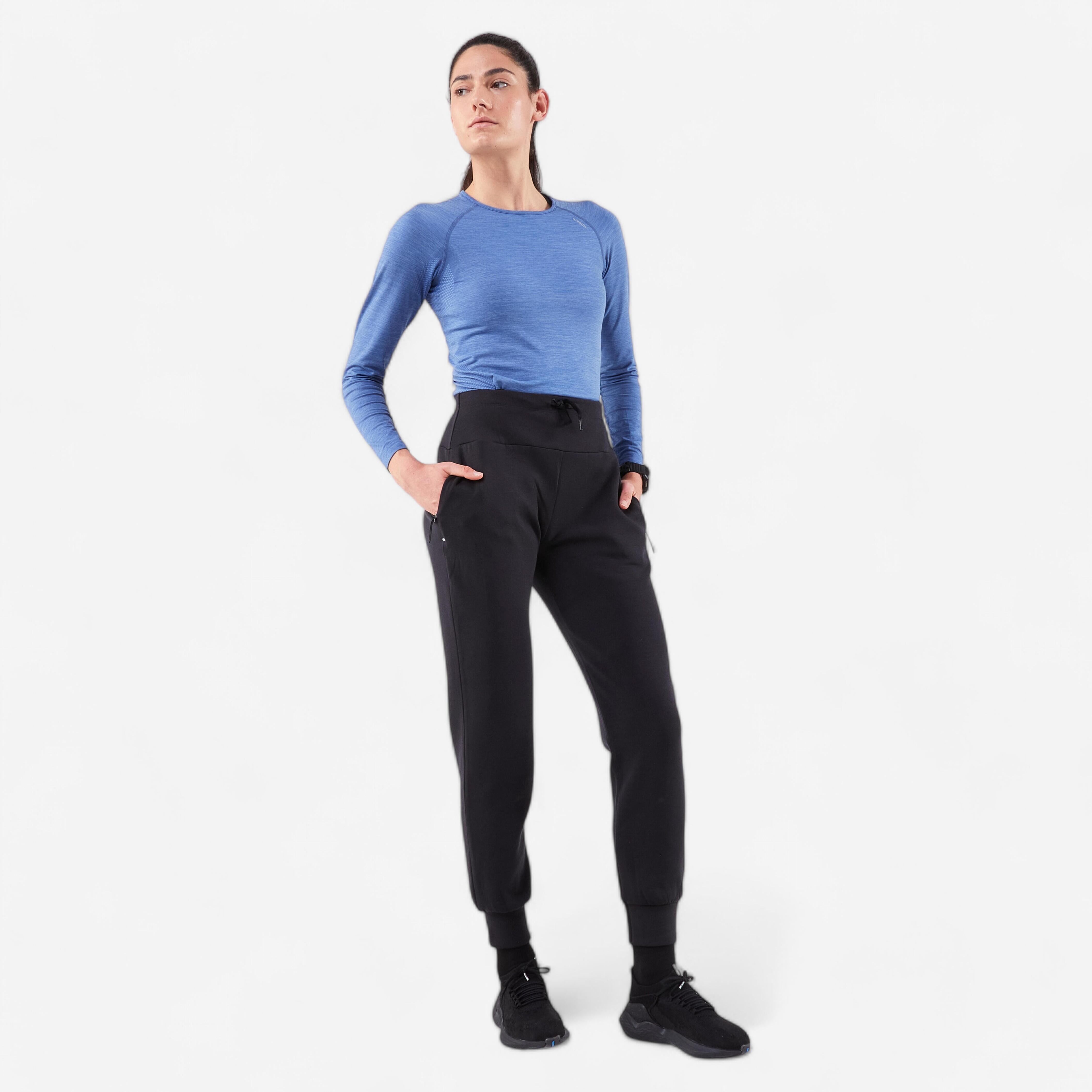 Laufhose lang Damen - Run 500 Warm schwarz