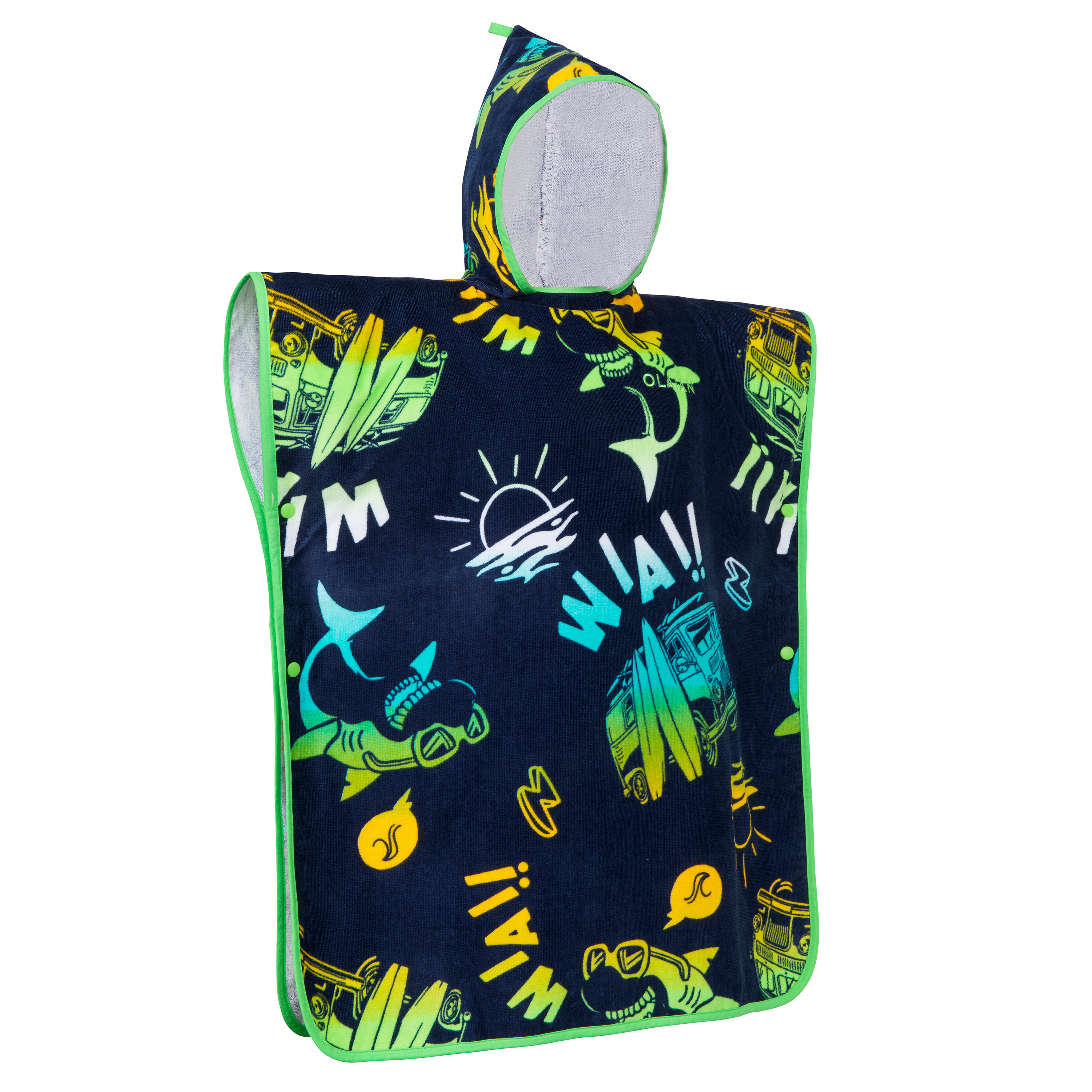Surf-Poncho Kinder 500 Vanlife 110–135 cm blau