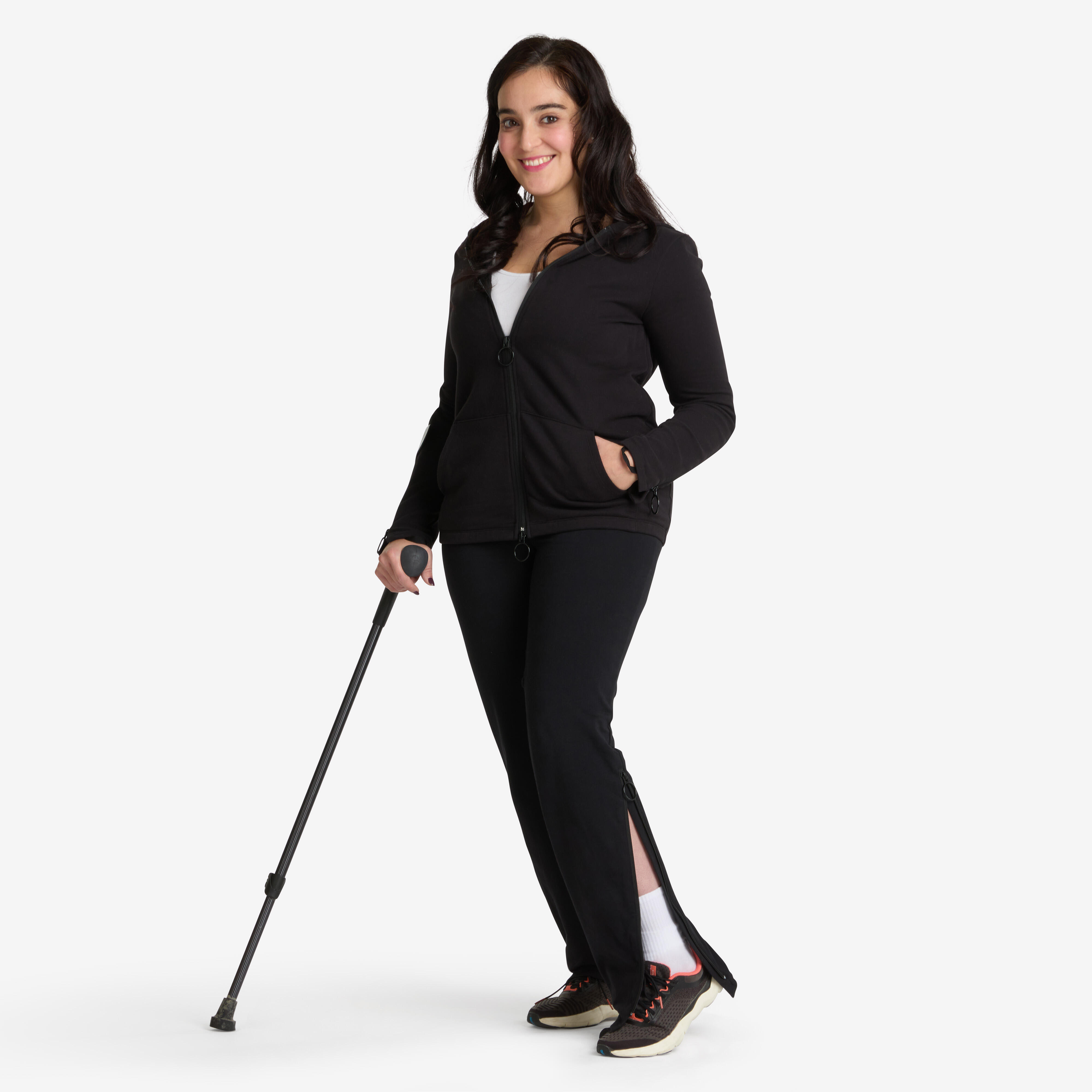 Leggings Damen einfaches Anziehen - schwarz