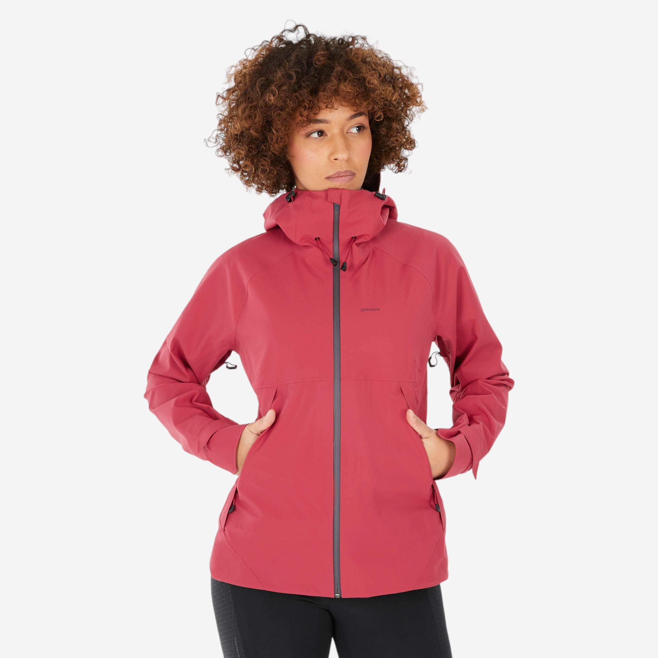 Regenjacke Damen wasserdicht Wandern - MH500 rot