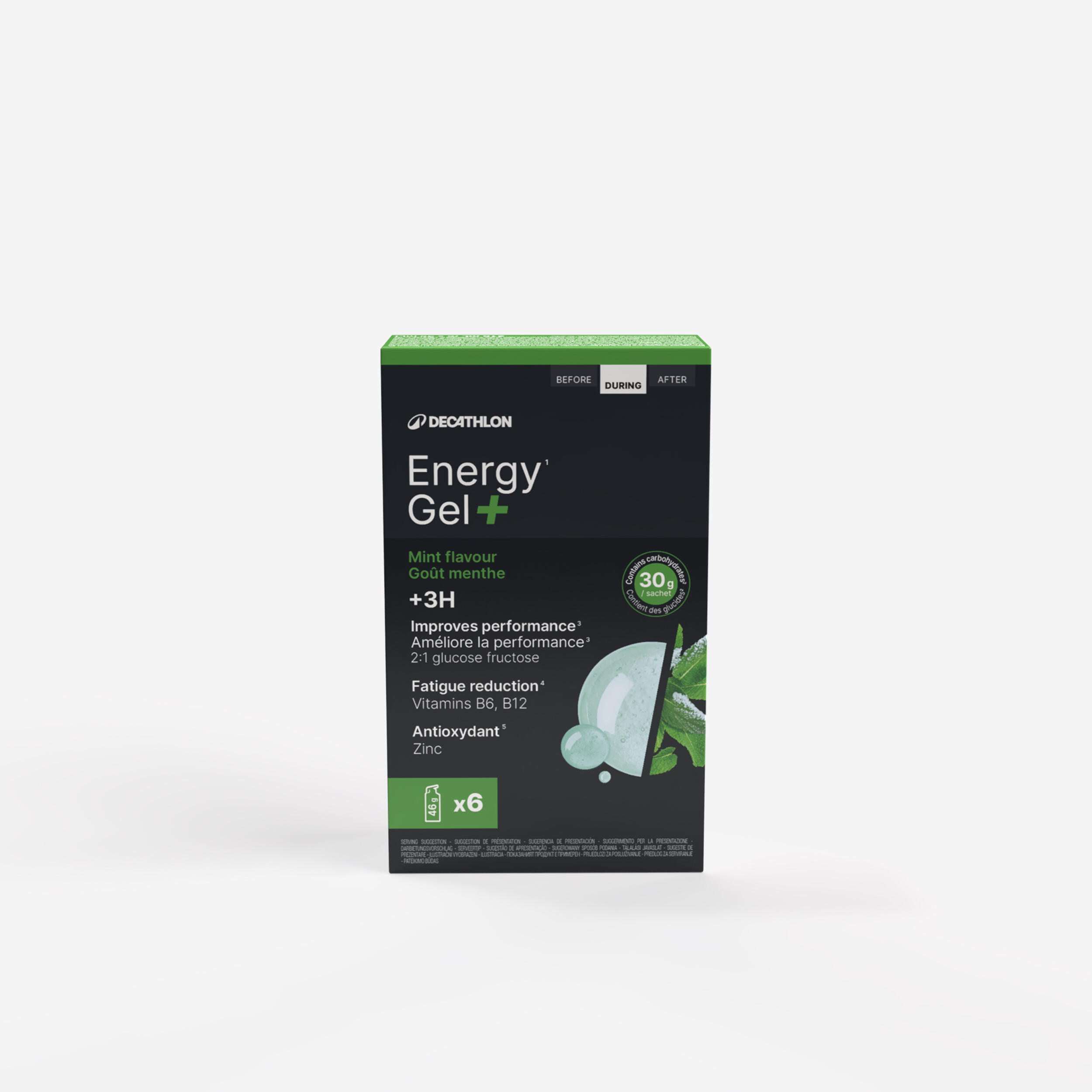 Energy Gel+ Minze für Belastungen über 3 Stunden 6 Stück