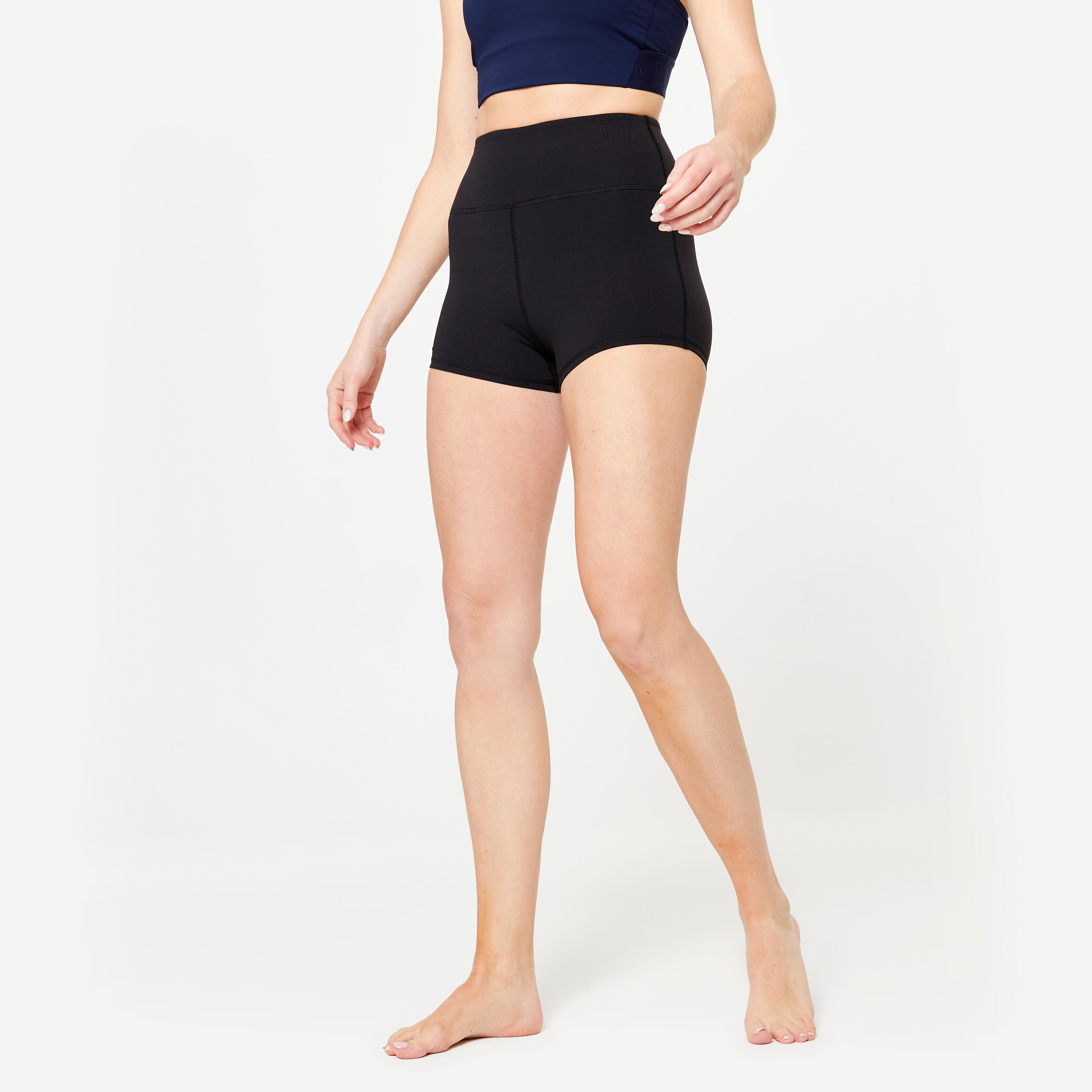 Tanzshorts Modern Dance Damen hoher Taillenbund - schwarz