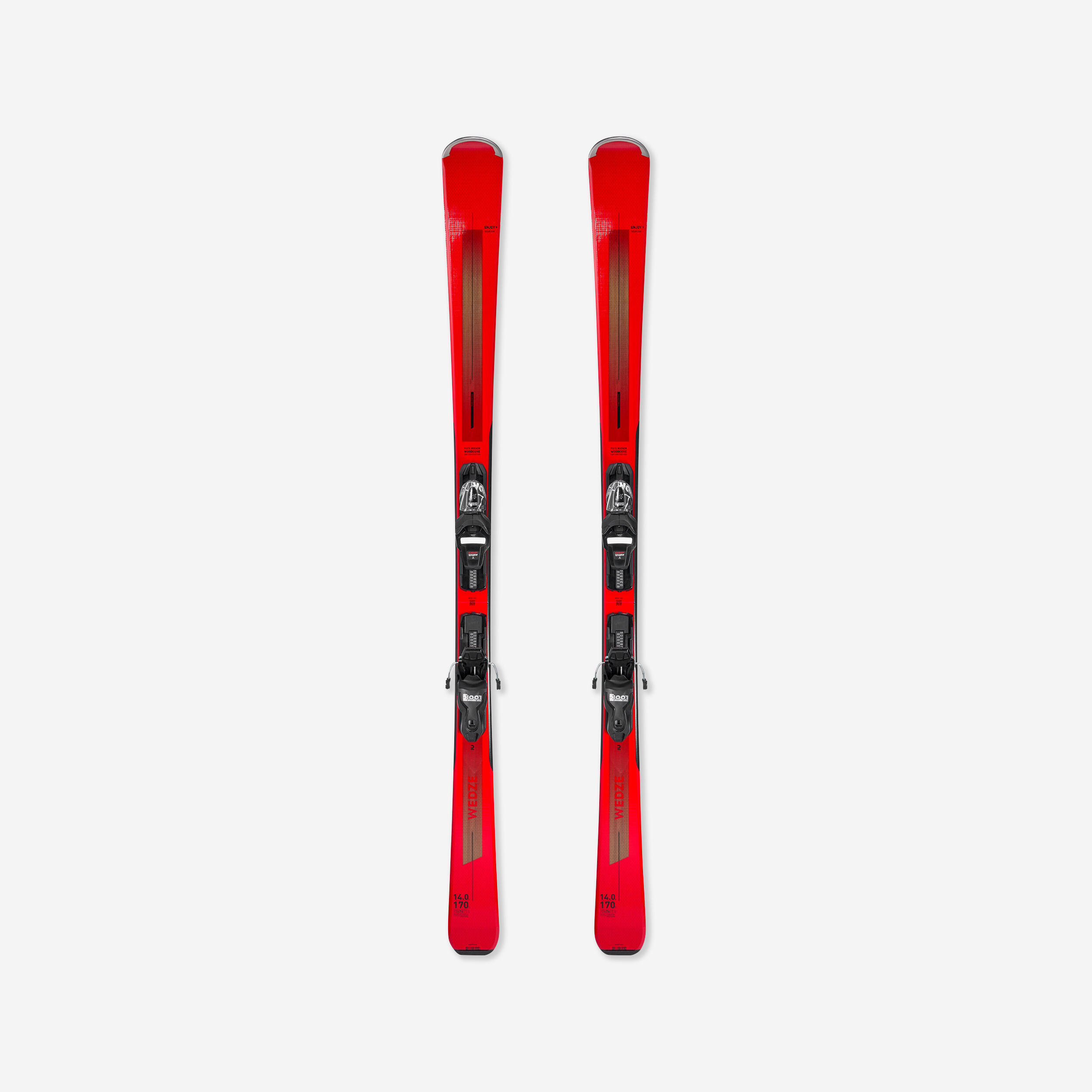 Ski Herren mit Bindung Piste Boost 500 rot