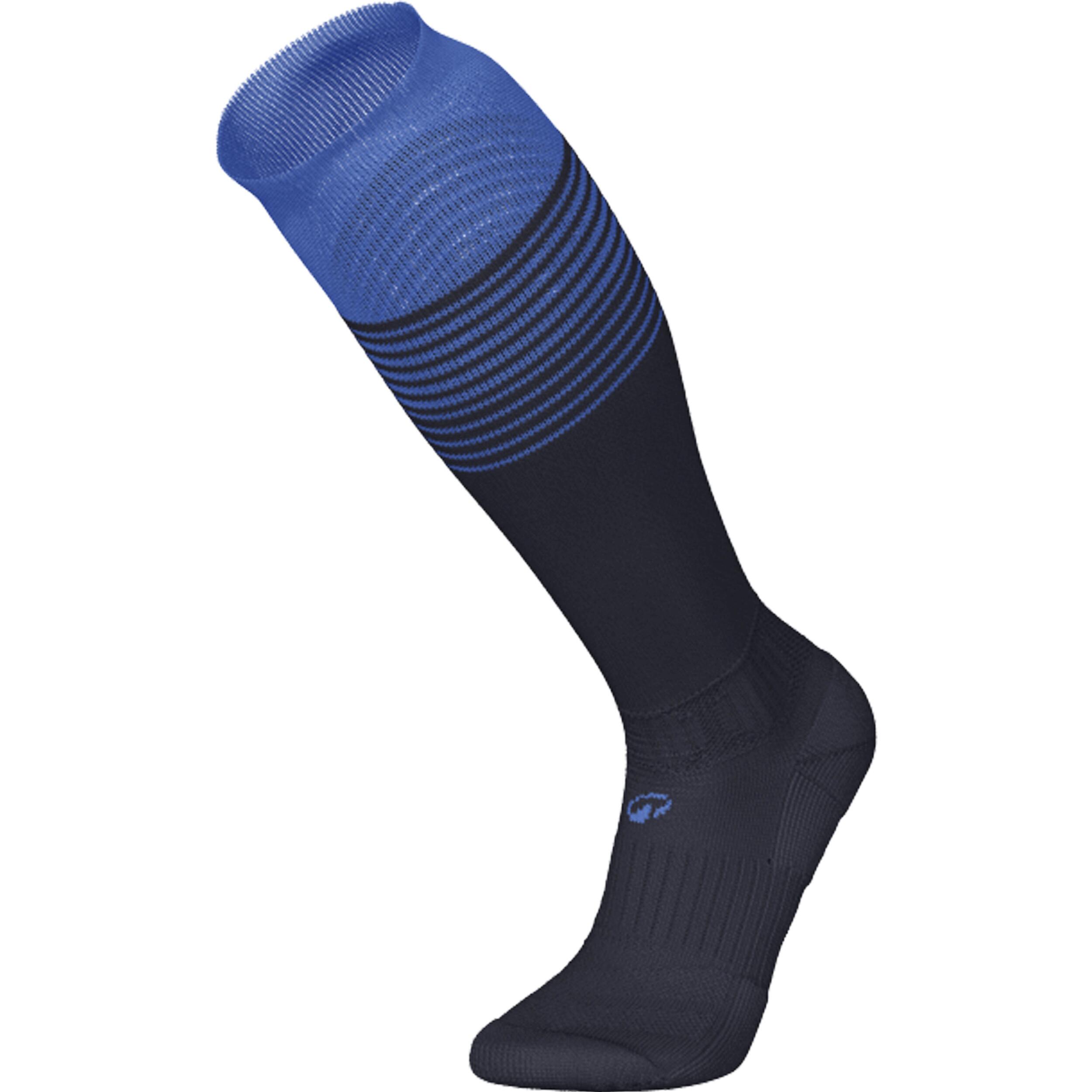 Kinder Fußball Stutzen hoch - VIRALTO Jr marineblau/blau mit Streifen