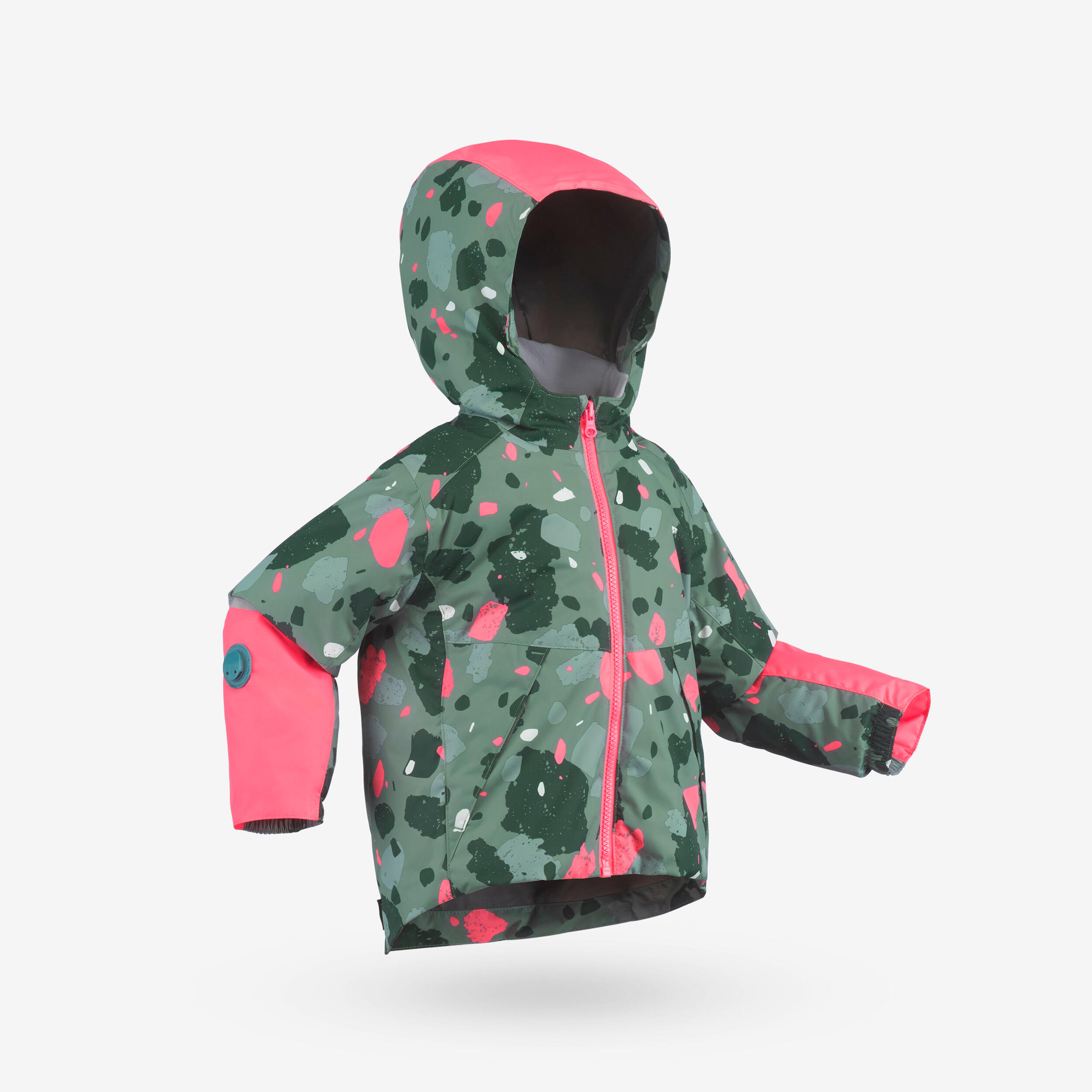 Skijacke Kinder Gr. 80-110 warm verstellbar - 500 Toddler rosa/grün