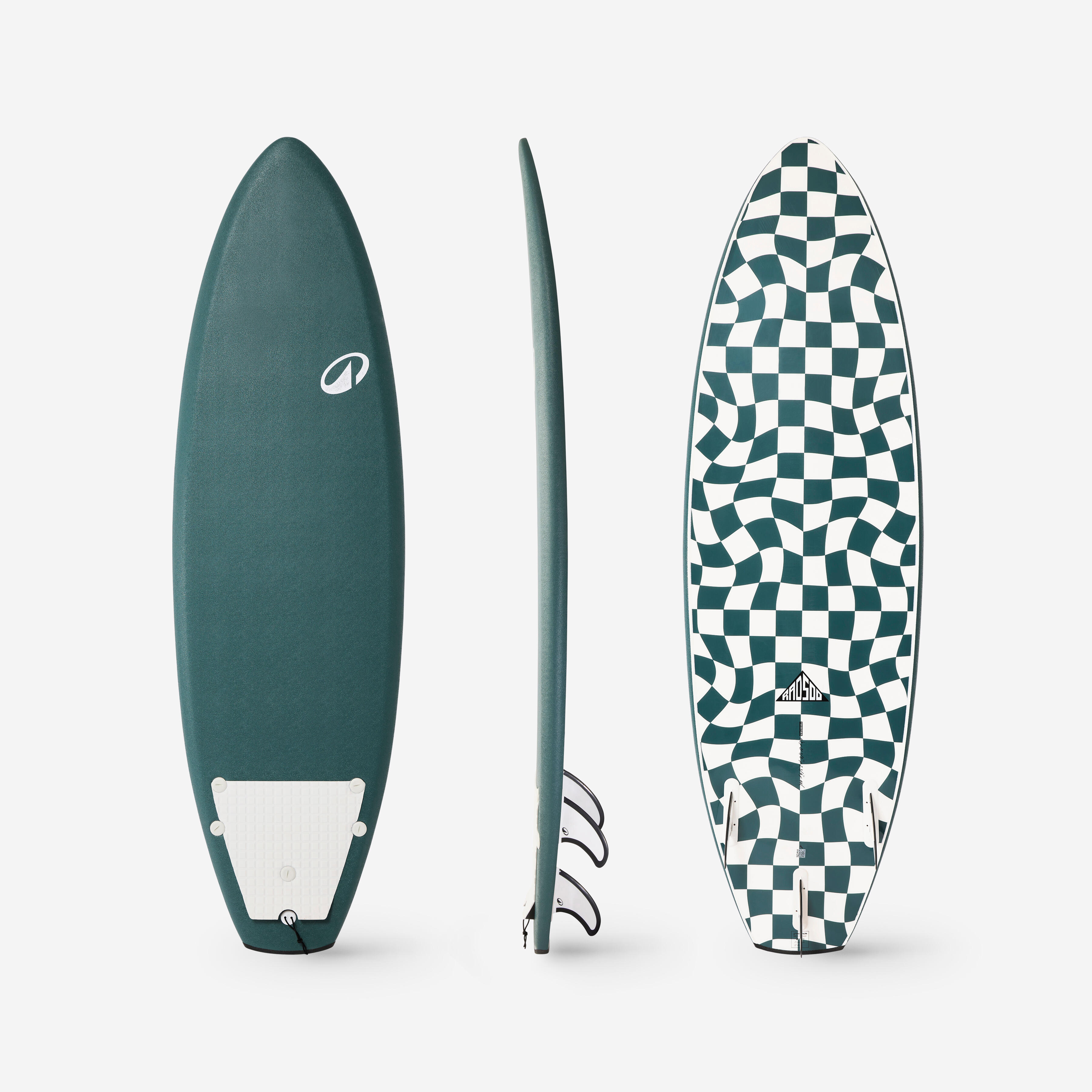 Surfboard Shortboard Schaumstoff 6'2 500 Soft RAD grün