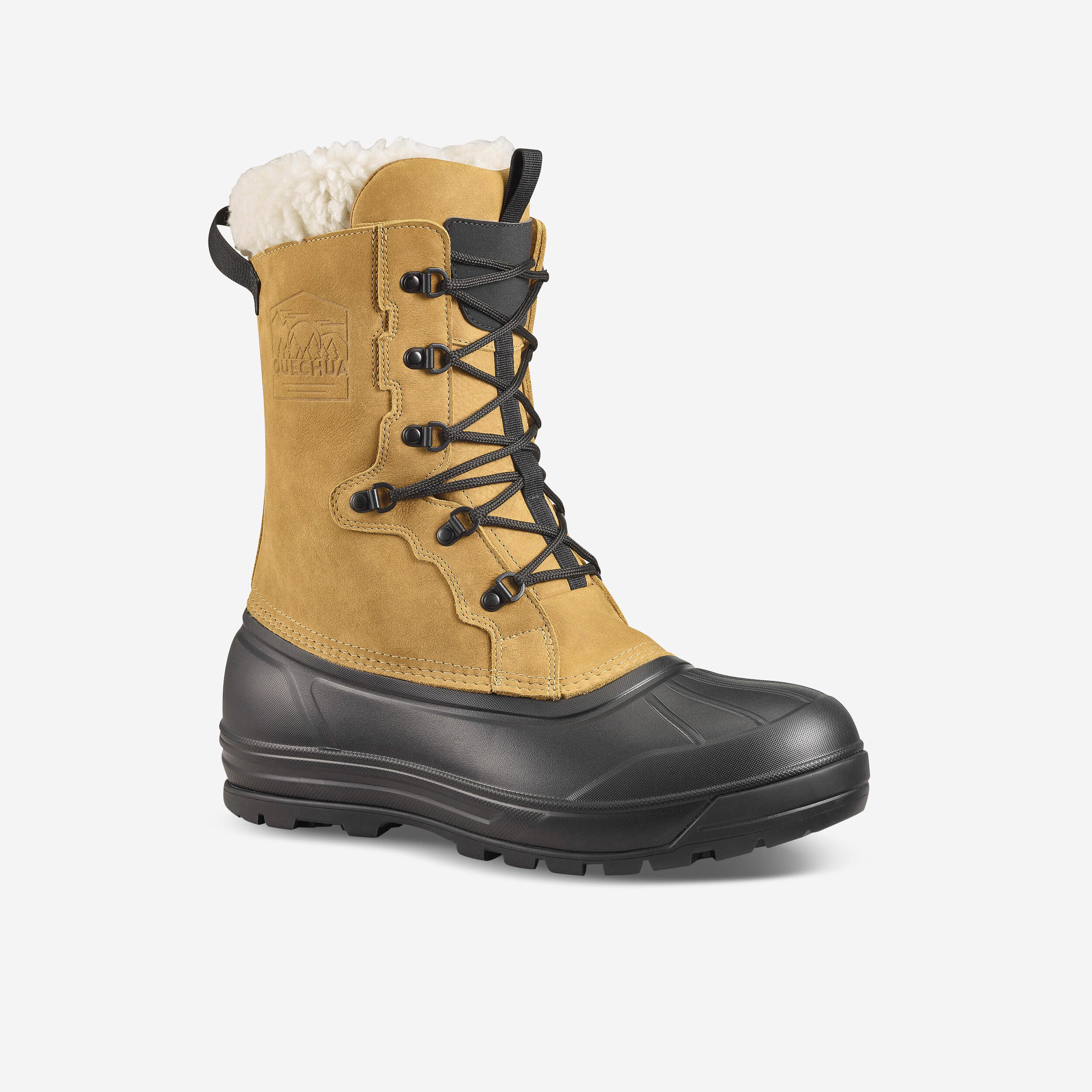Winterstiefel Herren Leder warm wasserdicht Winterwandern - NH900 gelb