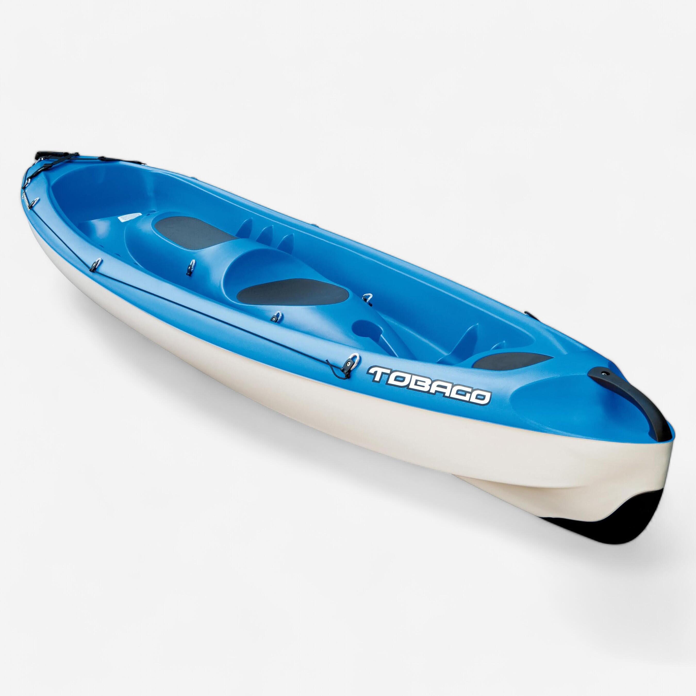 Kajak Hartschale TAHE TOBAGO 3 Plätze für 2 Erwachsene + 1 Kind blau