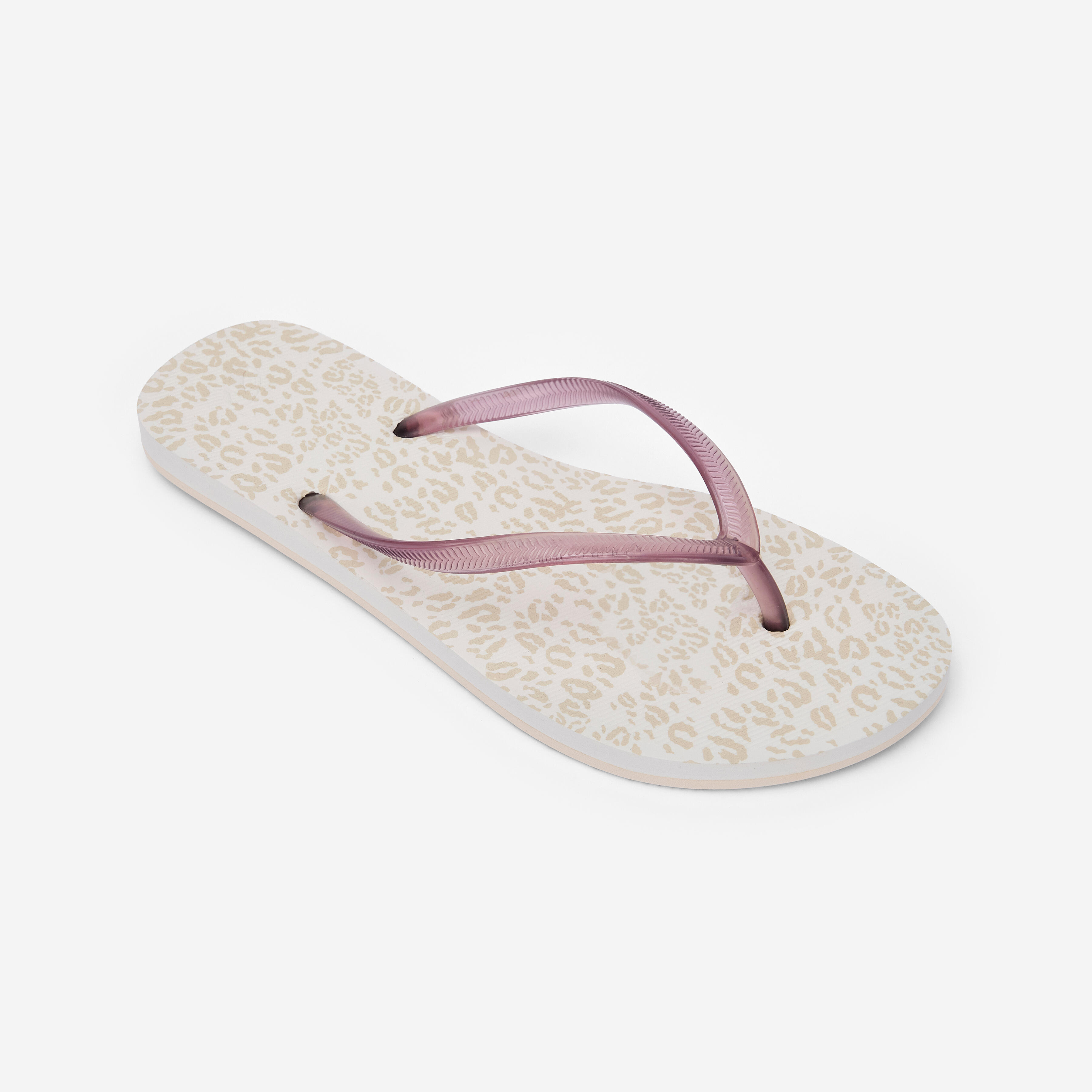 Zehensandalen Damen 500 Animal weiß