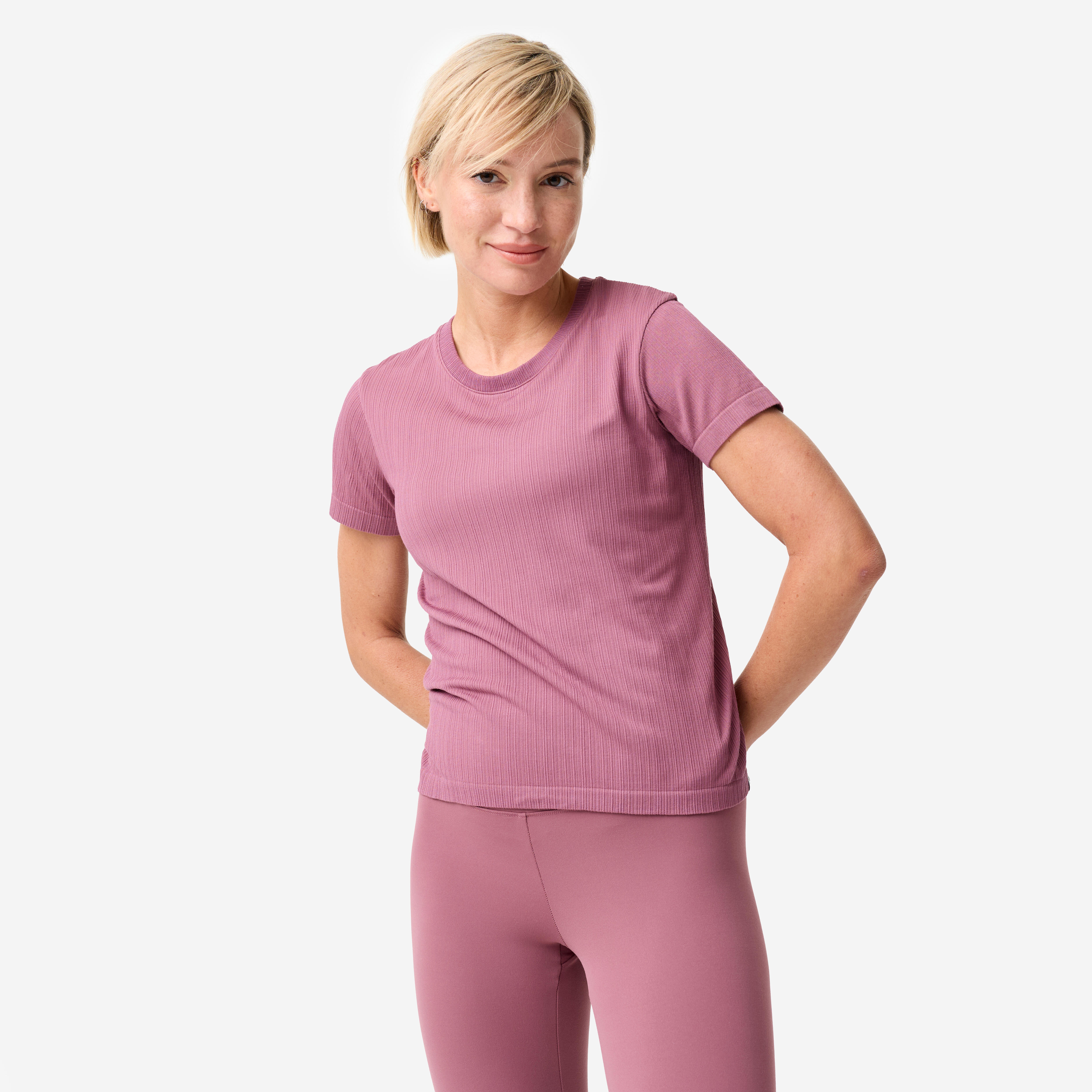 T-Shirt Damen Kurzarm atmungsaktiv - altrosa