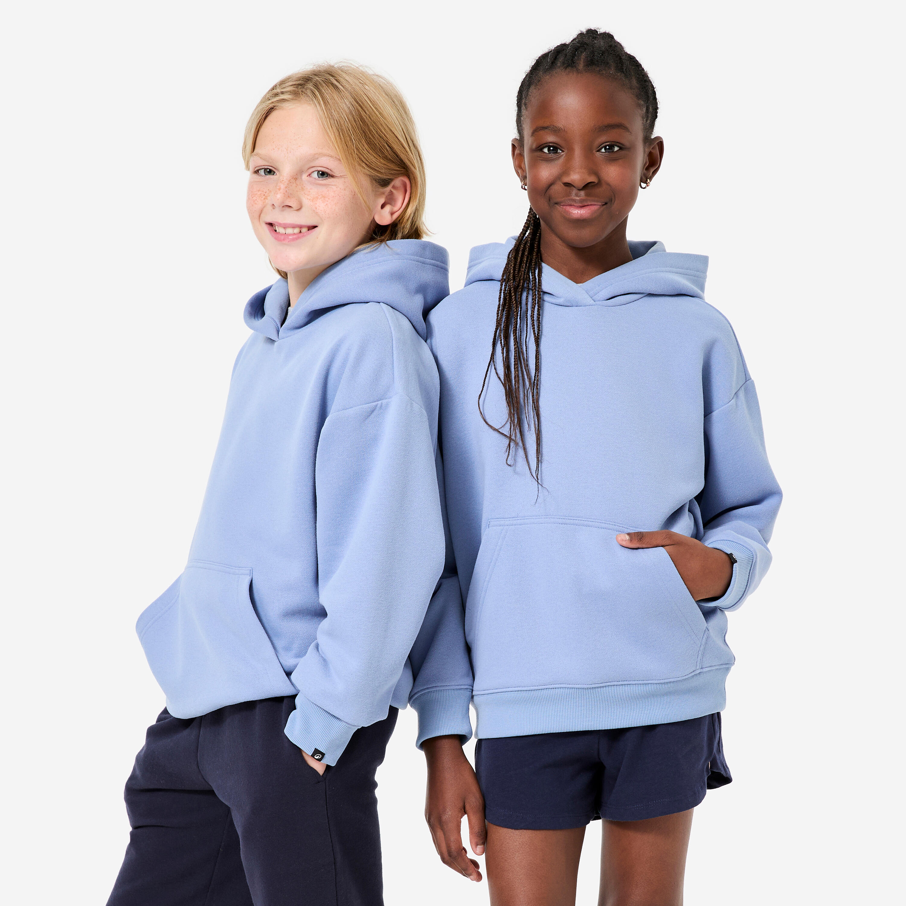 Hoodie Kinder Oversize - hellblau