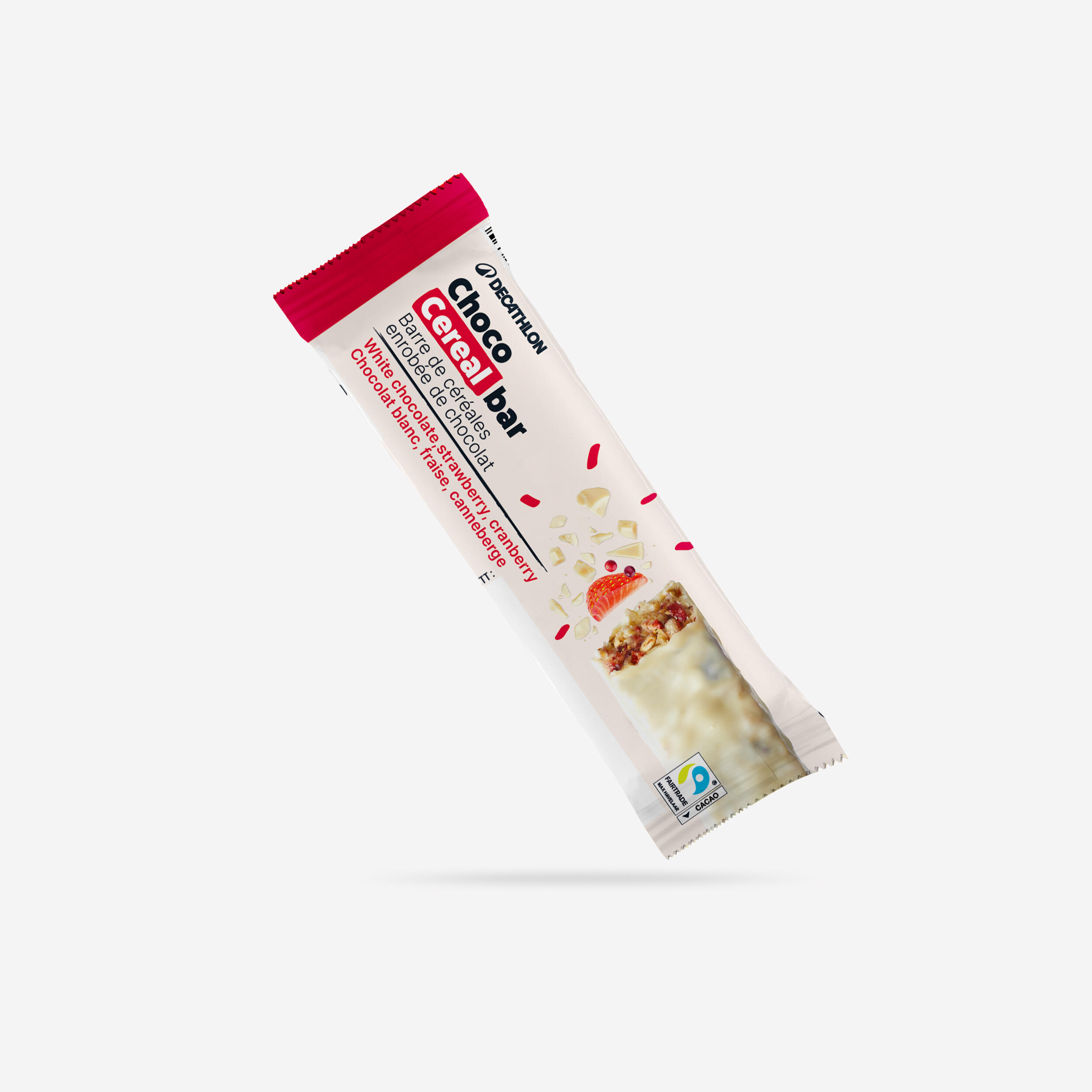 Müsliriegel mit roten Früchten, umhüllt mit weißer Schokolade - 30g