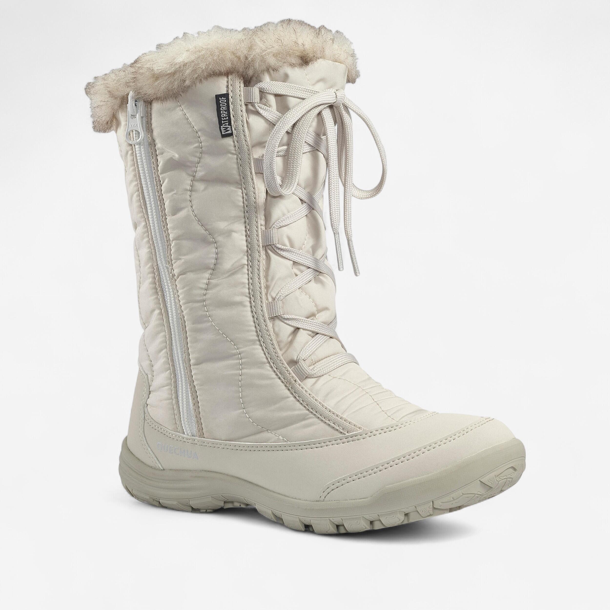 Winterstiefel Mädchen Gr. 30–38 Reißverschluss warm wasserdicht - SH500 weiß