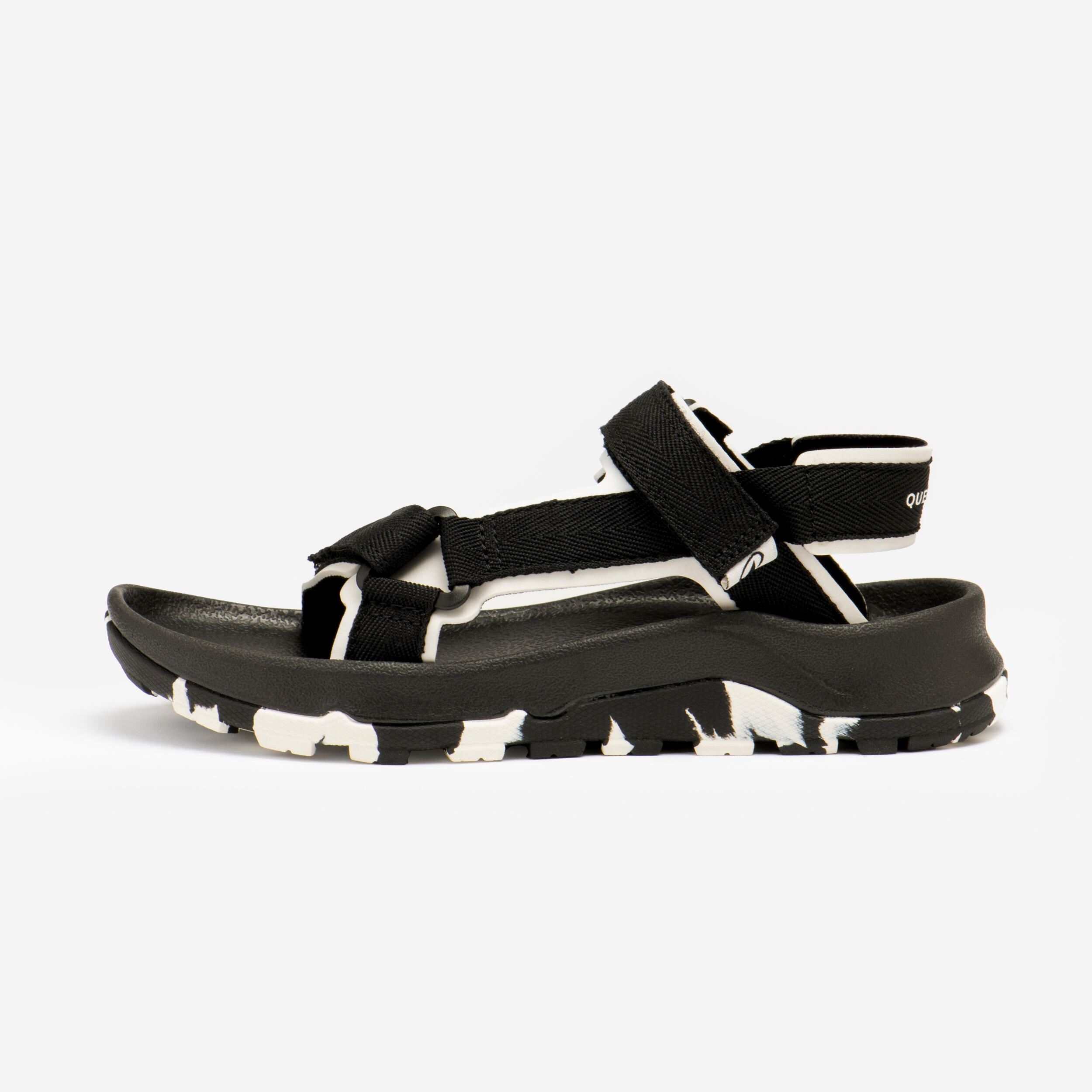 Trekkingsandalen Kinder 24–38 bequem mit Klettverschluss Wandern - NH500 schwarz