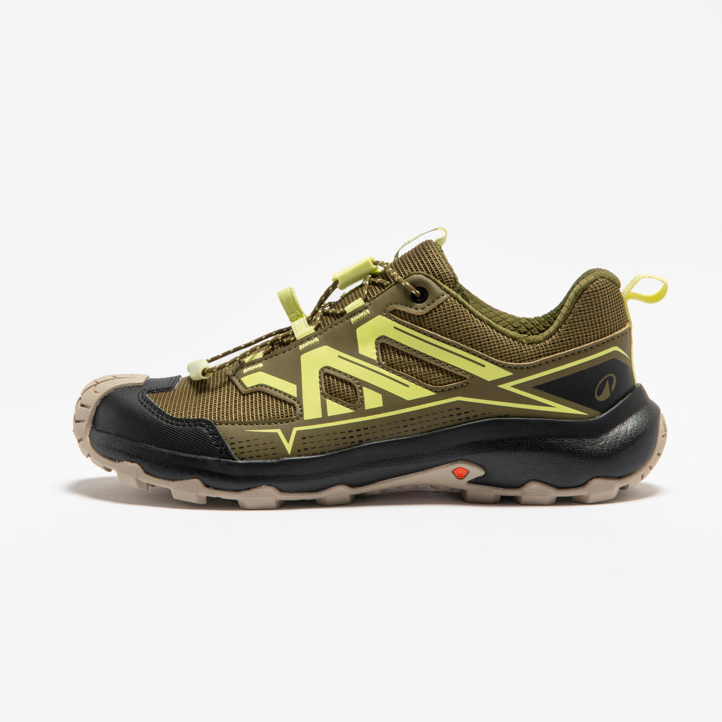 Wanderschuhe Kinder Gr. 35–38 Schnellschnürung Wandern - Crossrock khaki