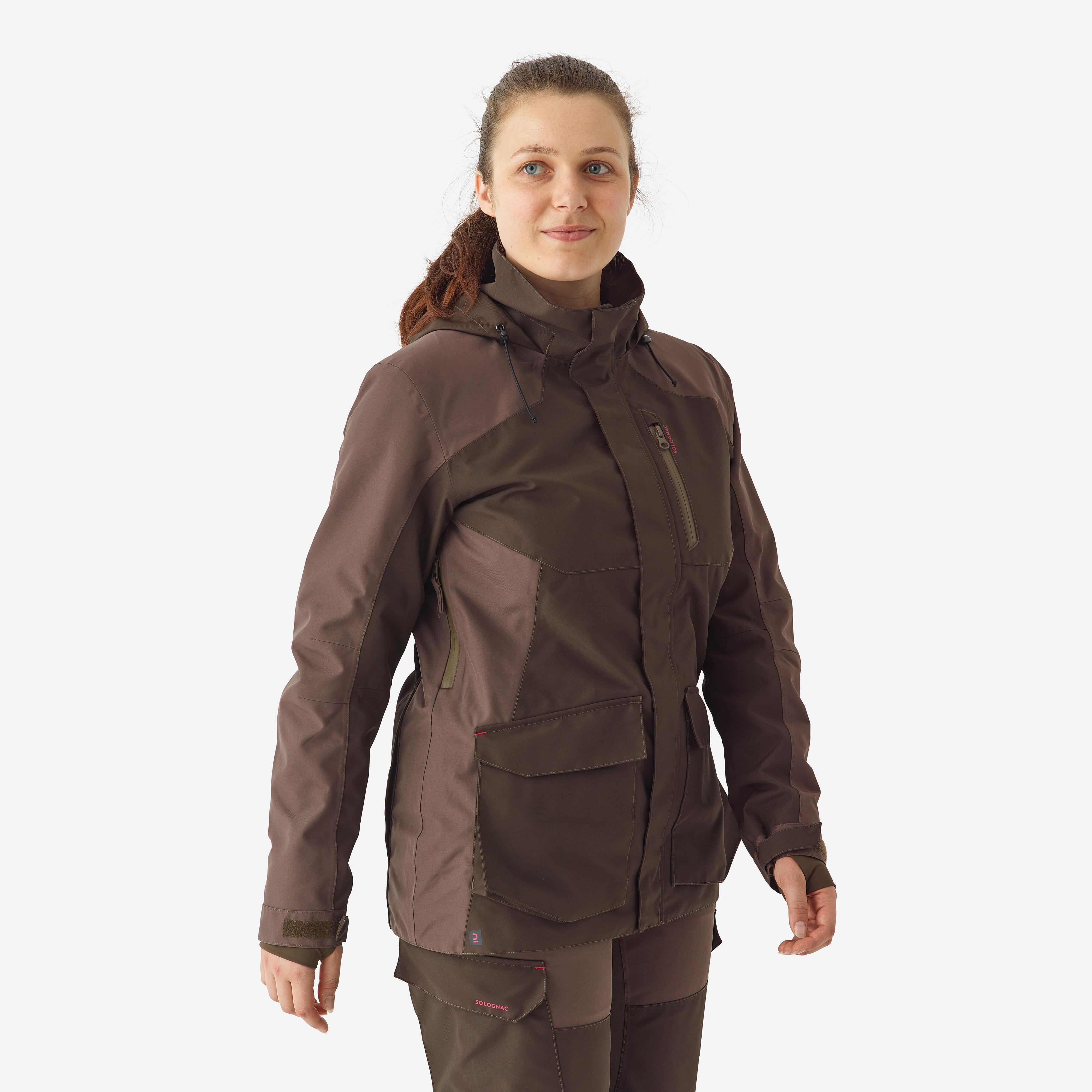 Jagdjacke 500 Damen wasserdicht strapazierfähig braun