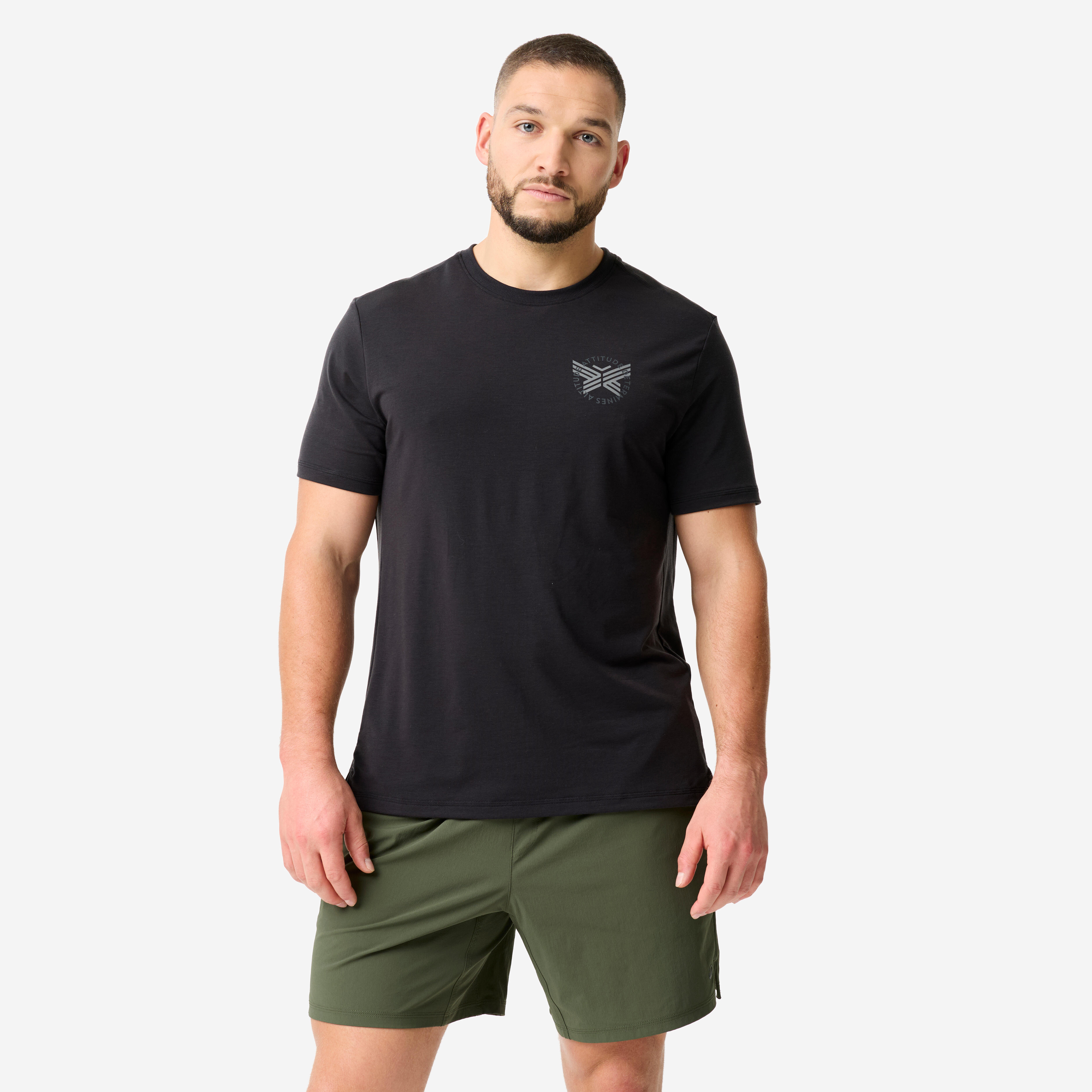 T-Shirt Herren leicht dehnbar - schwarz/grau
