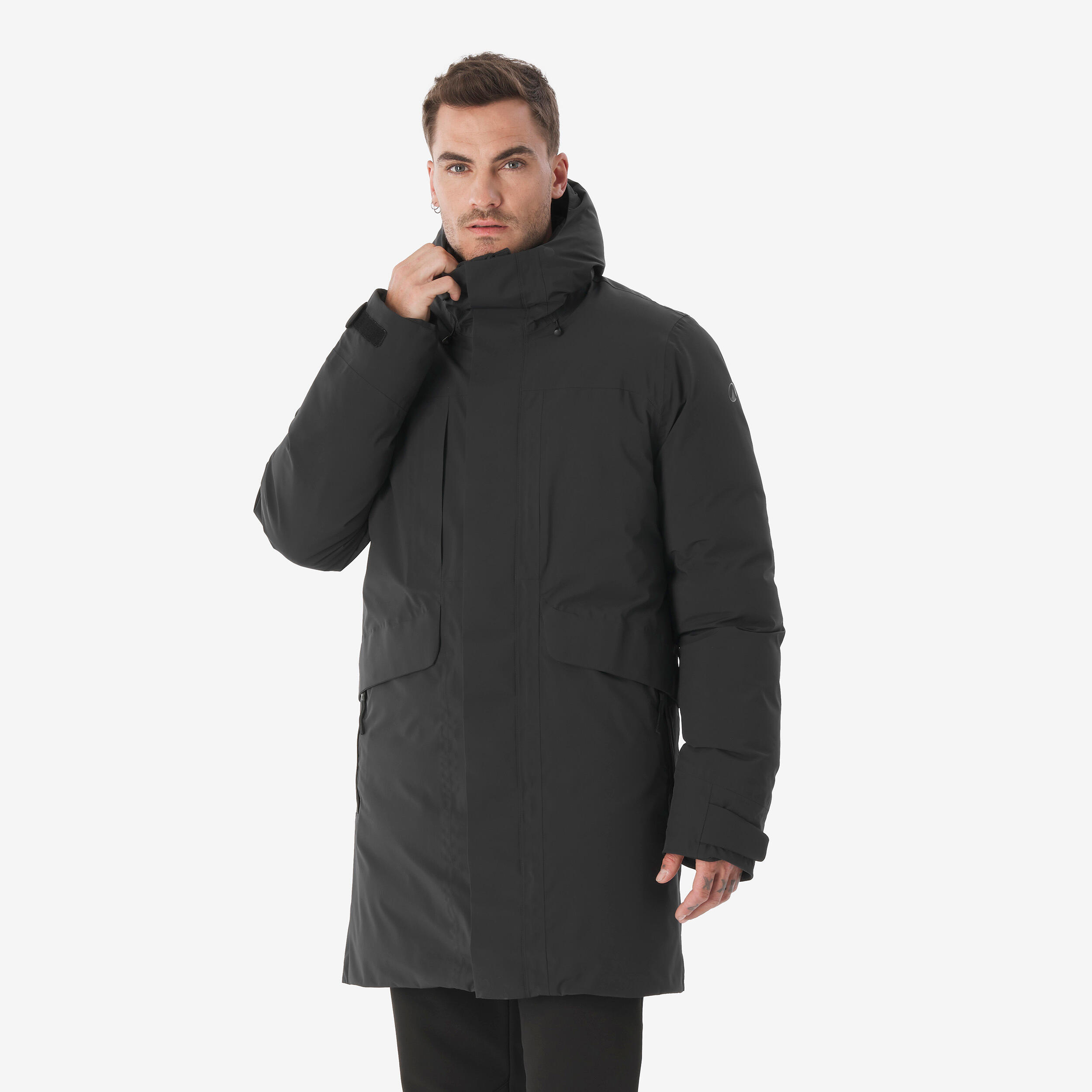 Daunenjacke Parka Herren warm bis -20 °C wasserdicht Wandern - NH900 blau