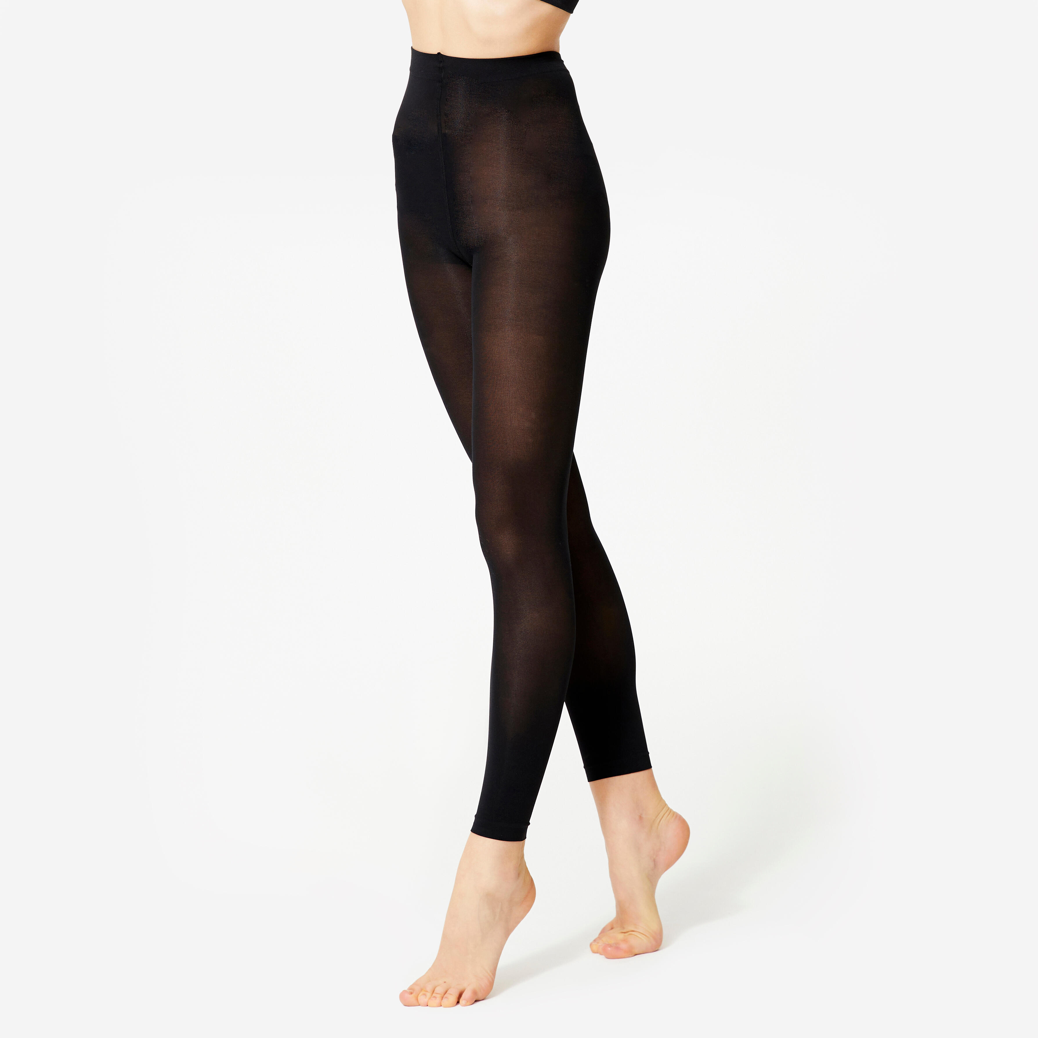 Ballettstrumpfhose Tanzleggings ohne Fuss Mädchen - schwarz