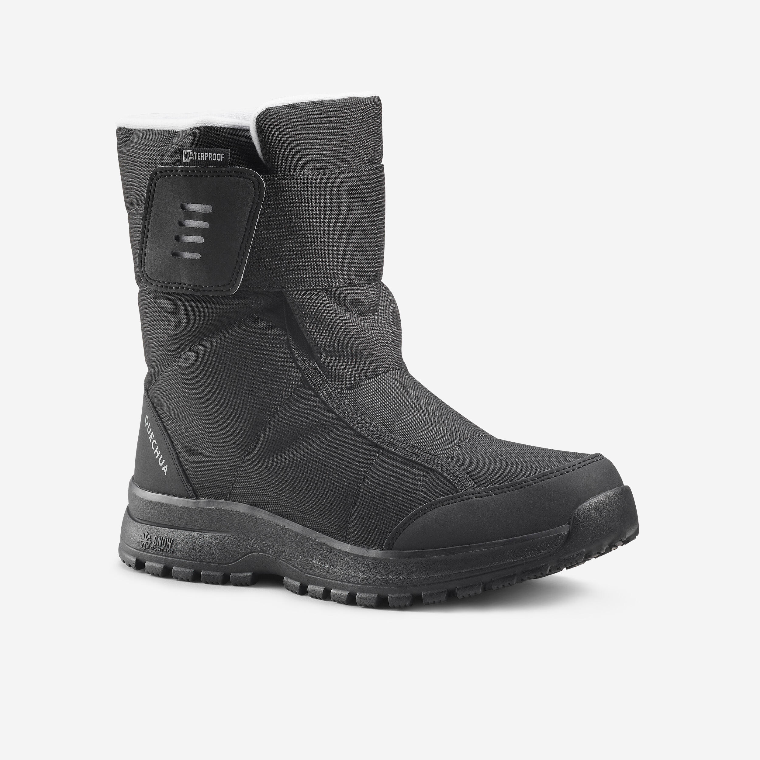 Winterstiefel Damen warm wasserdicht Klett Winterwandern - NH100 schwarz