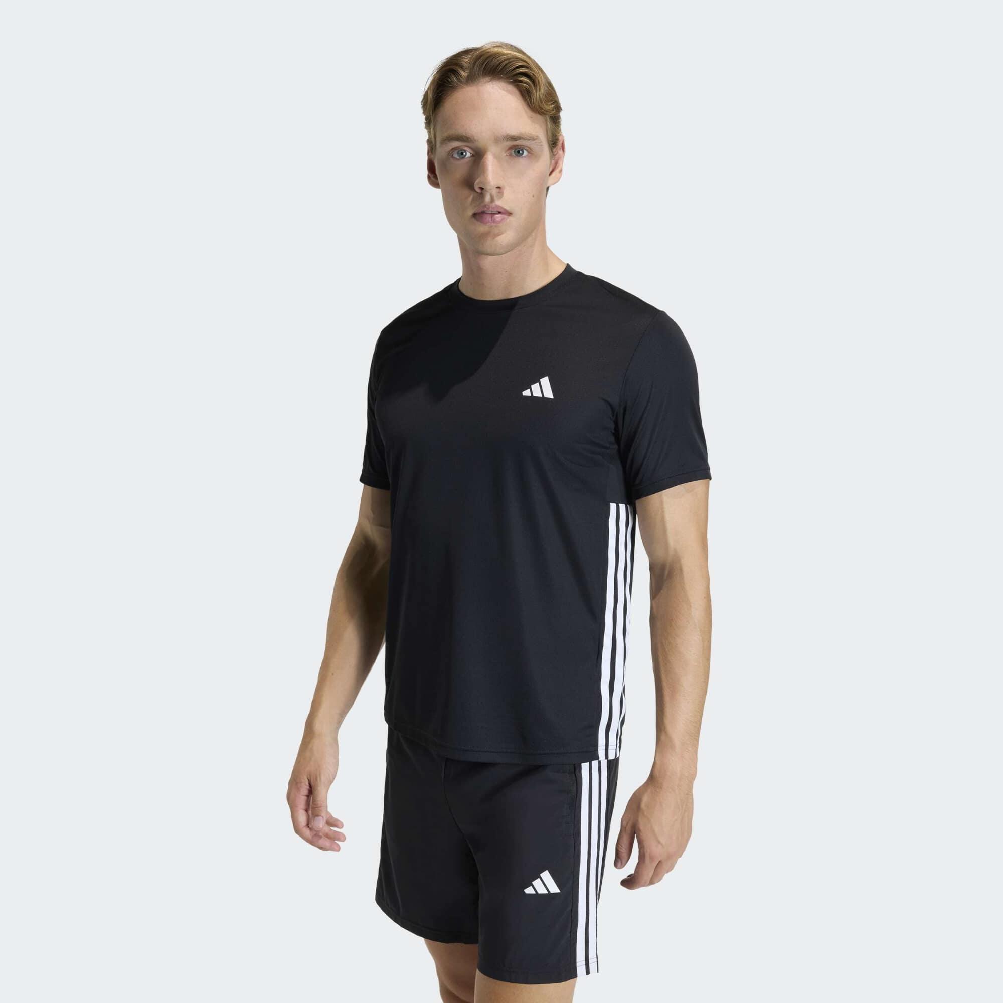 T-Shirt Herren - Workout Essentials Base schwarz