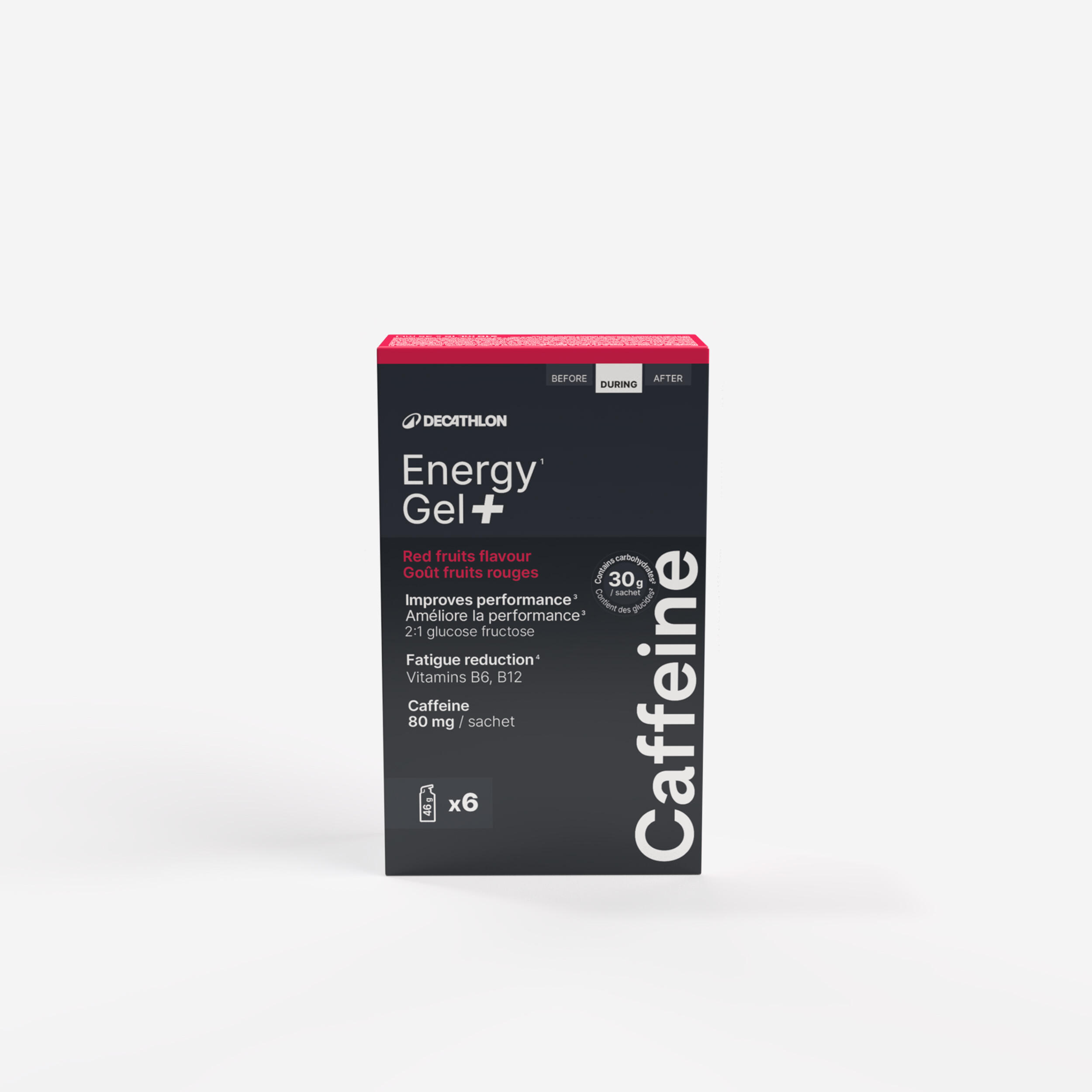 Energy Gel+ Koffein Rote Früchte Belastungen über 3 Stunden 6 Stück