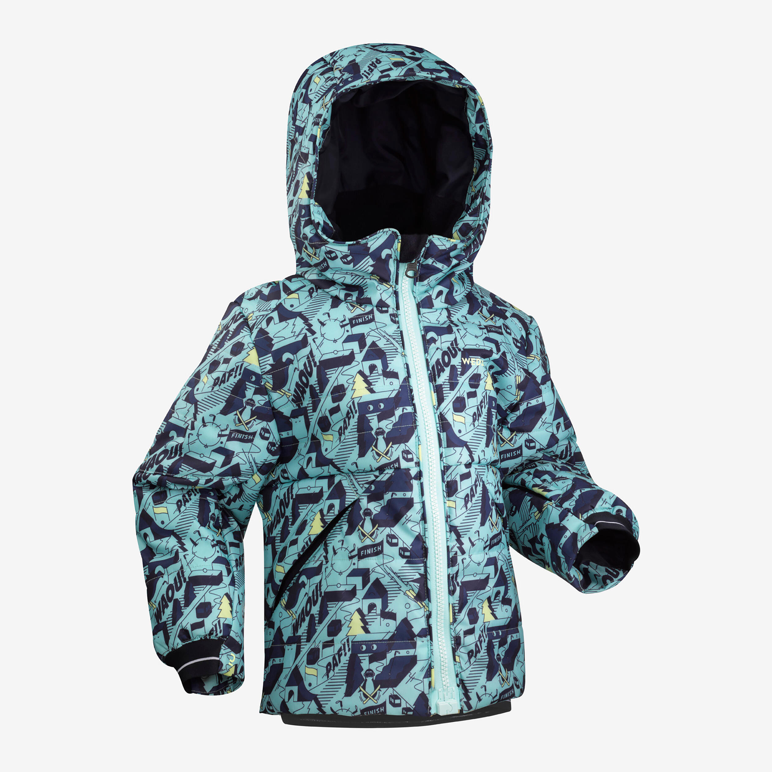 Skijacke Kinder warm einfacher Reissverschluss - 100 Druck