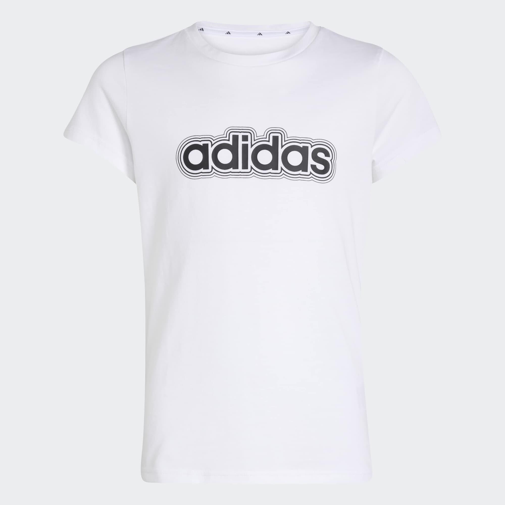 ADIDAS T-Shirt Kinder Baumwolle - weiß
