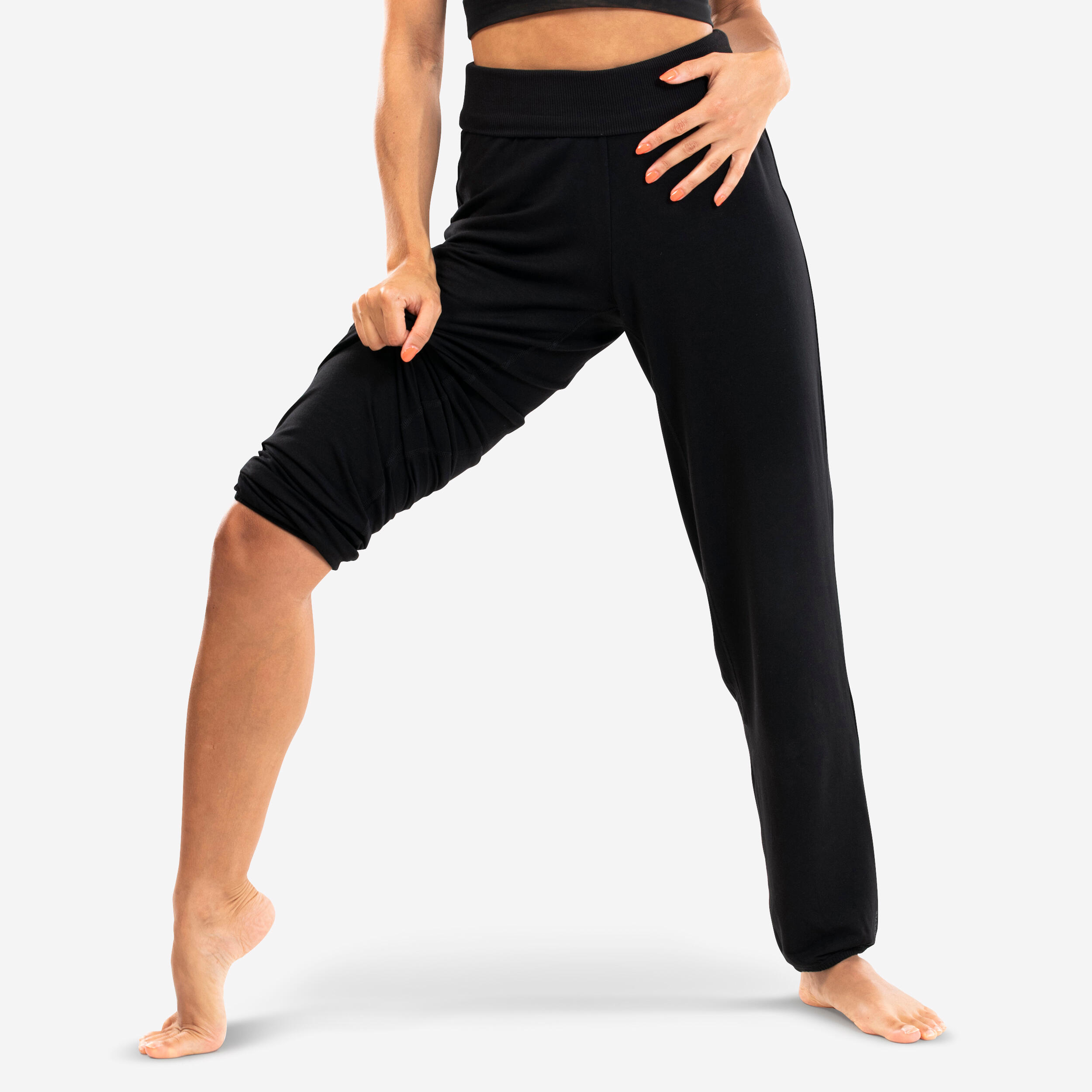 Tanzhose Damen Modern Dance fließend - schwarz