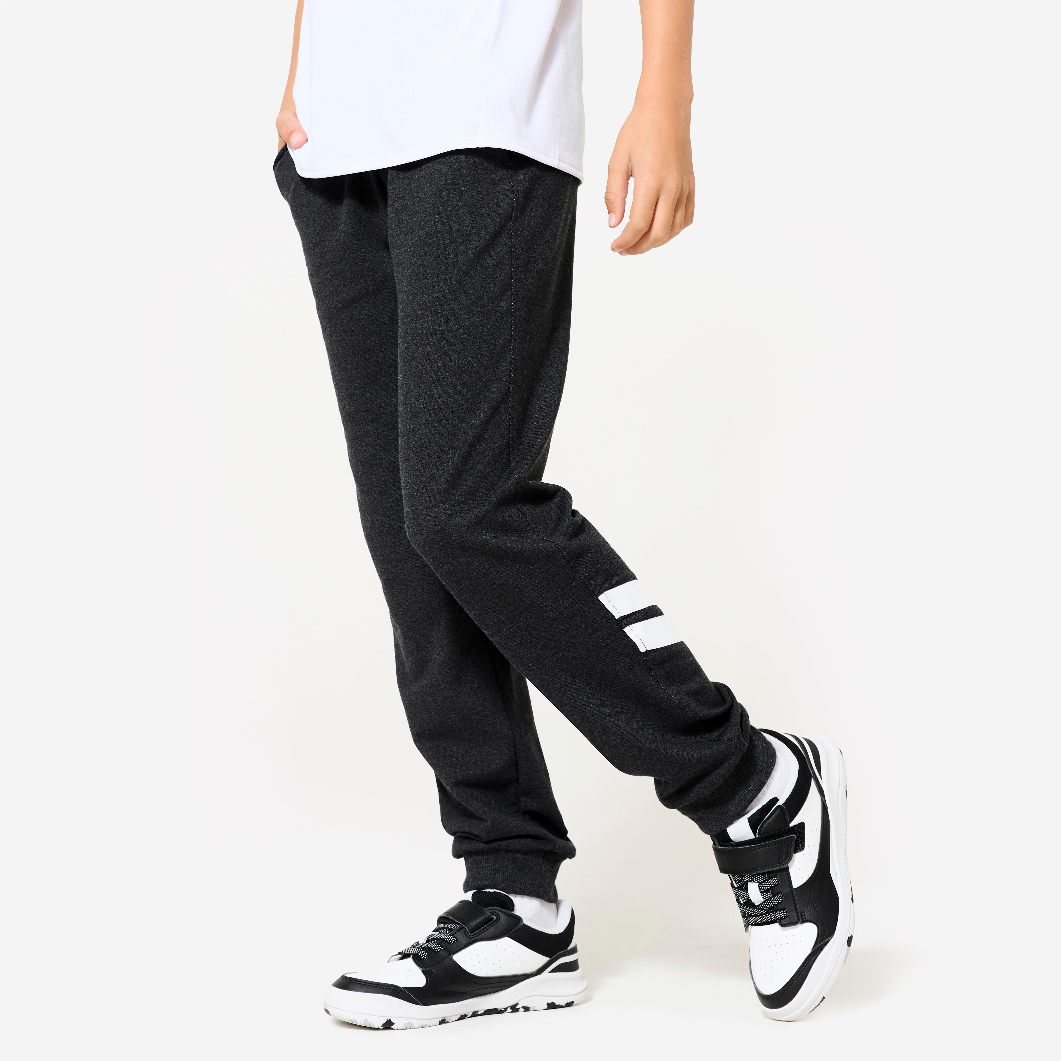 Jogginghose Kinder Baumwolle Regular ‒ 100 dunkelgrau meliert