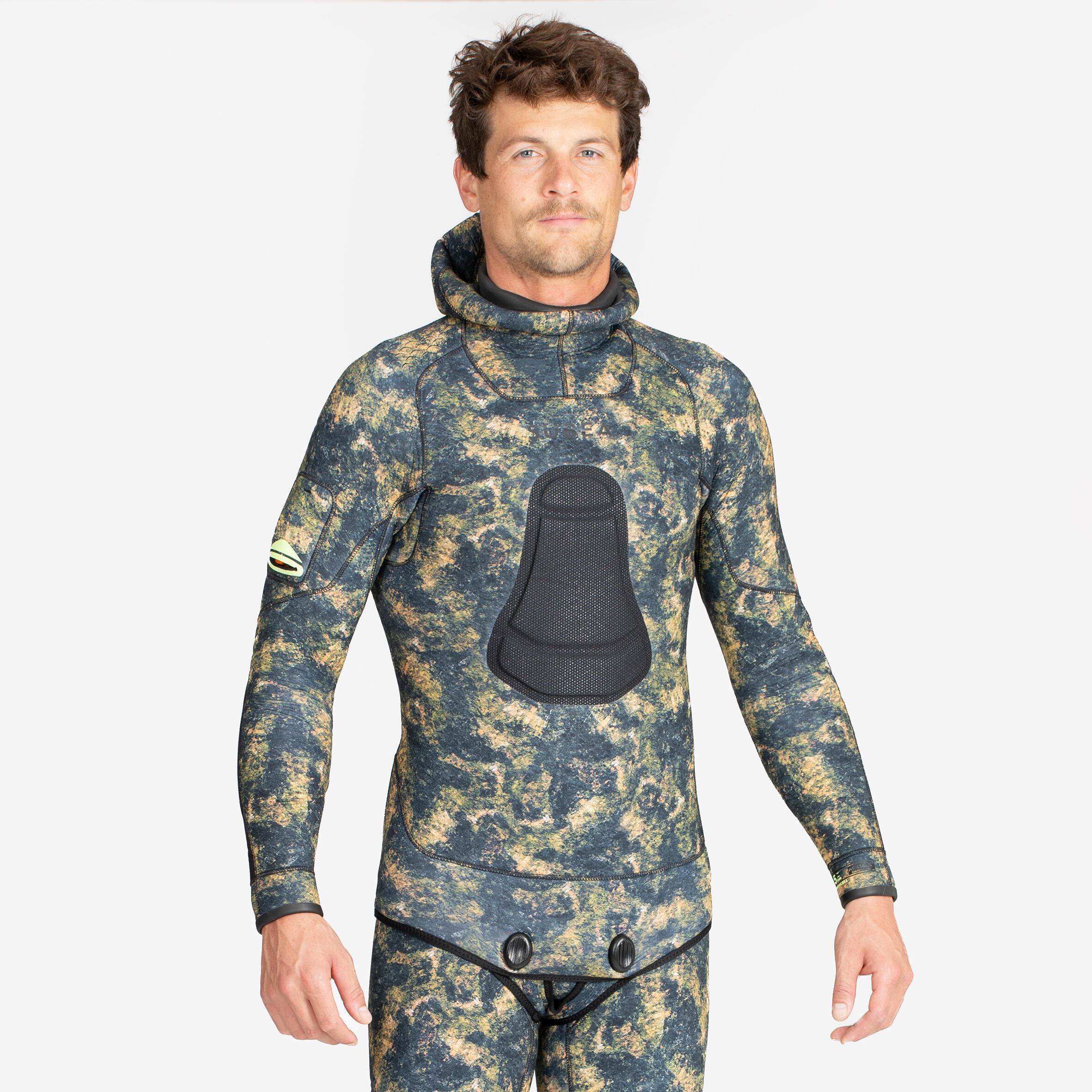 Neoprenjacke Freitauchen Herren 5 mm SPF 900+ camouflage