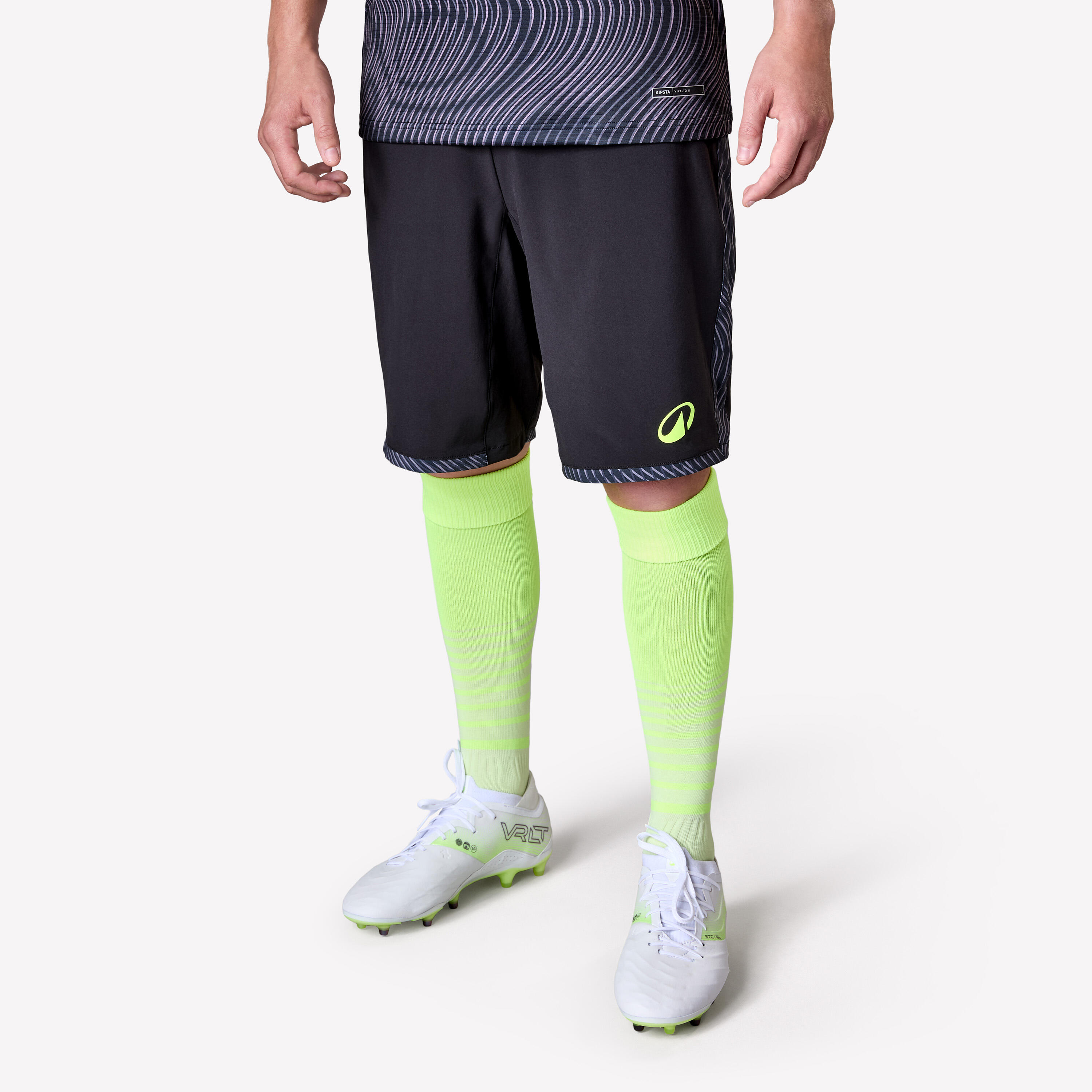 Damen/Herren Fußball Shorts - VIRALTO II Wavy schwarz/grau