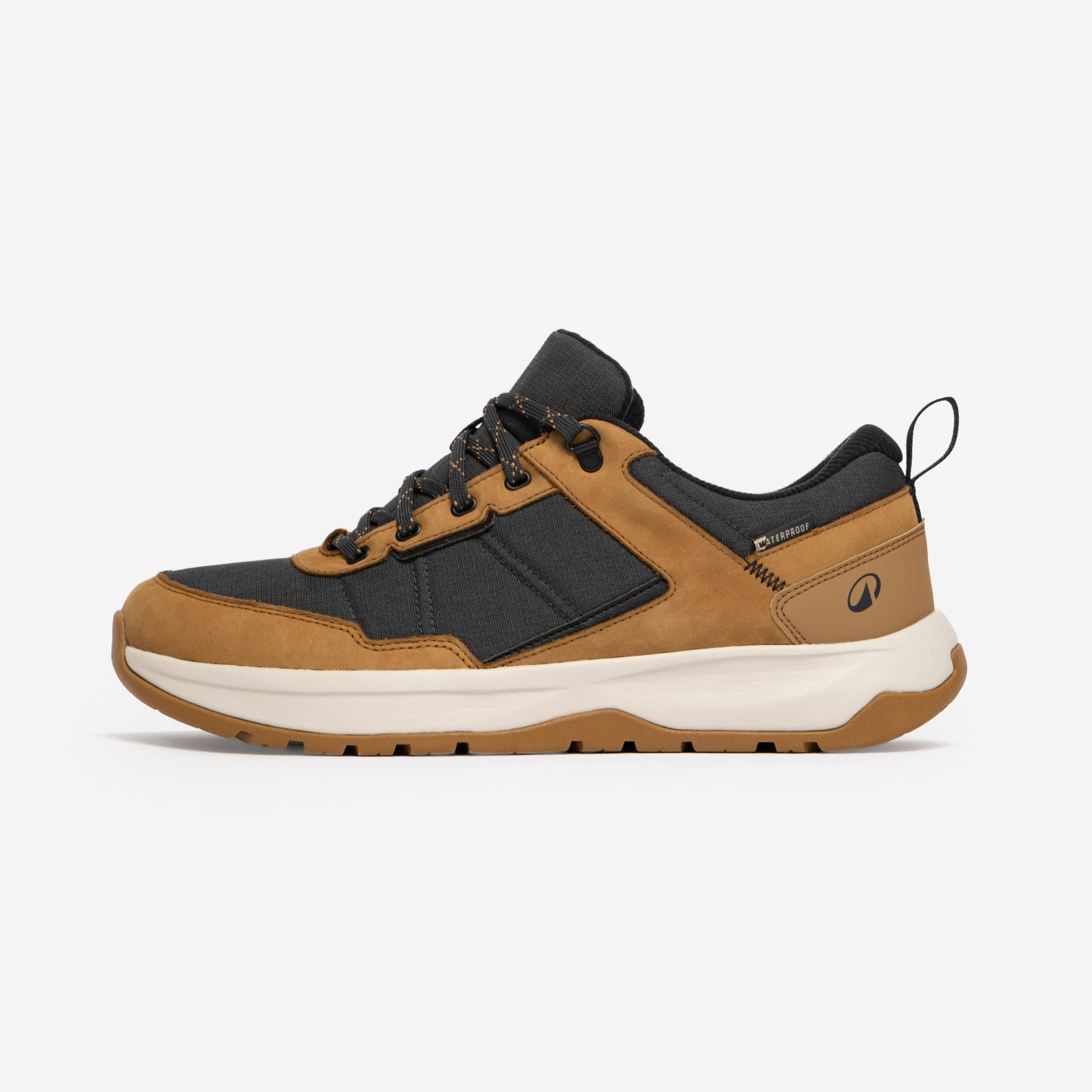 Wanderschuhe Herren wasserdicht Leder Wandern - NH500 WP braun/grau