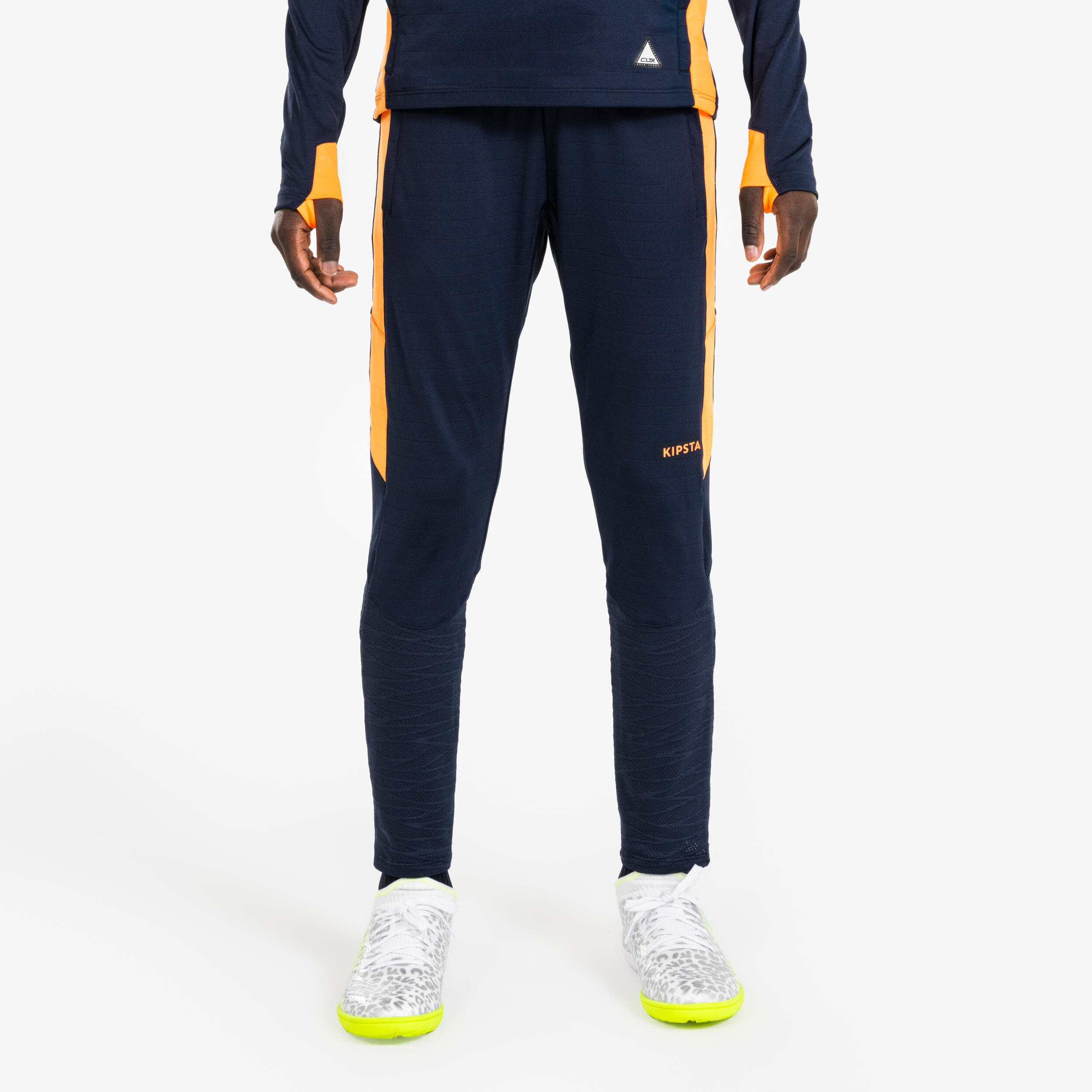 Kinder Fußball Trainingshose - CLR orange/marineblau