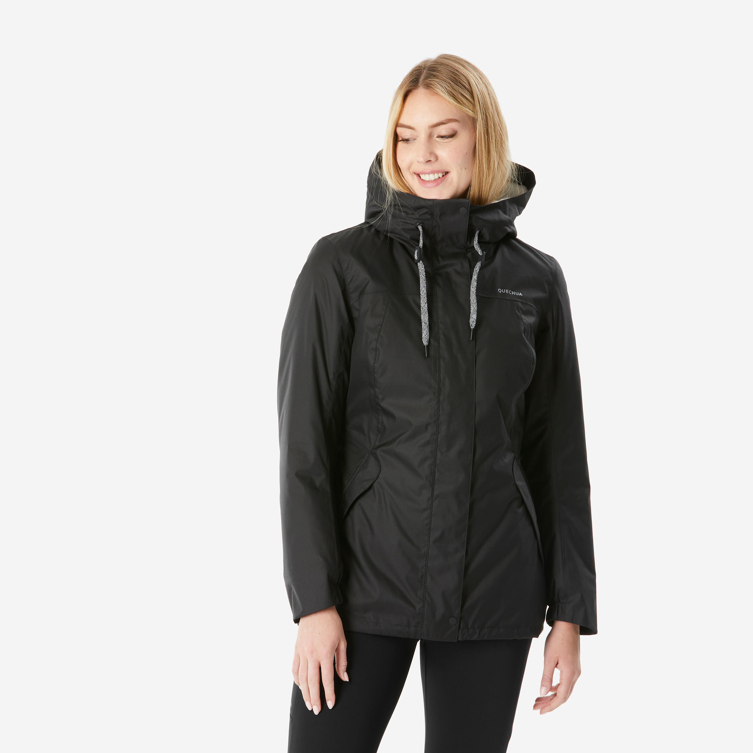 Wanderjacke Damen bis -10 °C wasserdicht - NH500 schwarz