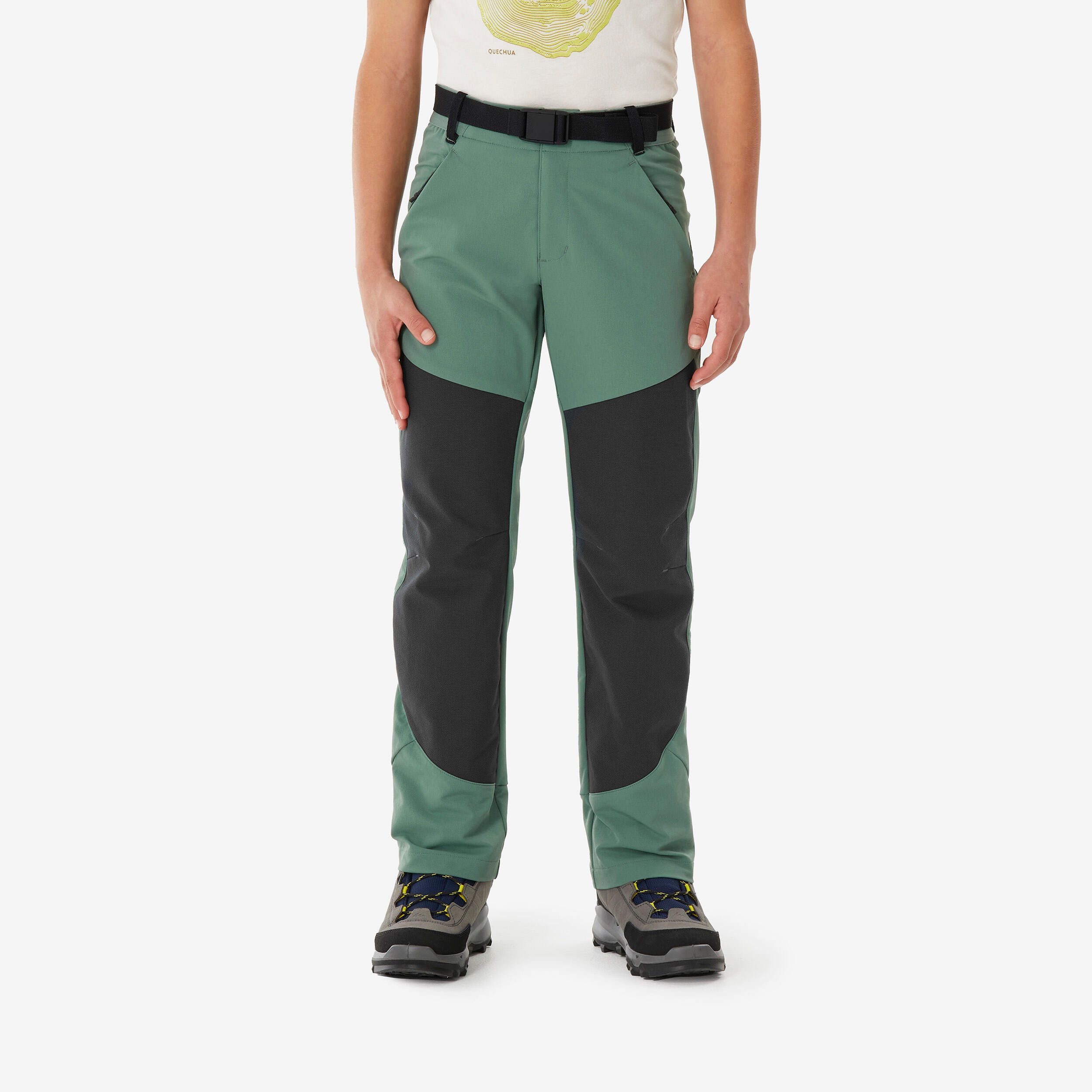 Softshellhose Kinder Größe 122–172 Wandern - MH900 grün